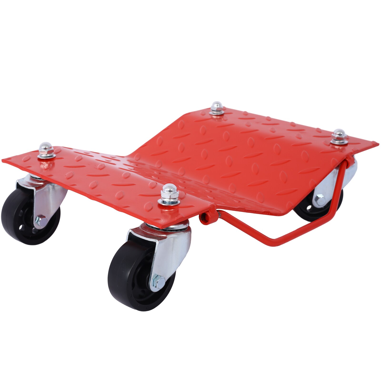 Carrito de acero rojo de 4 ruedas con capacidad de 6000 libras W4651108