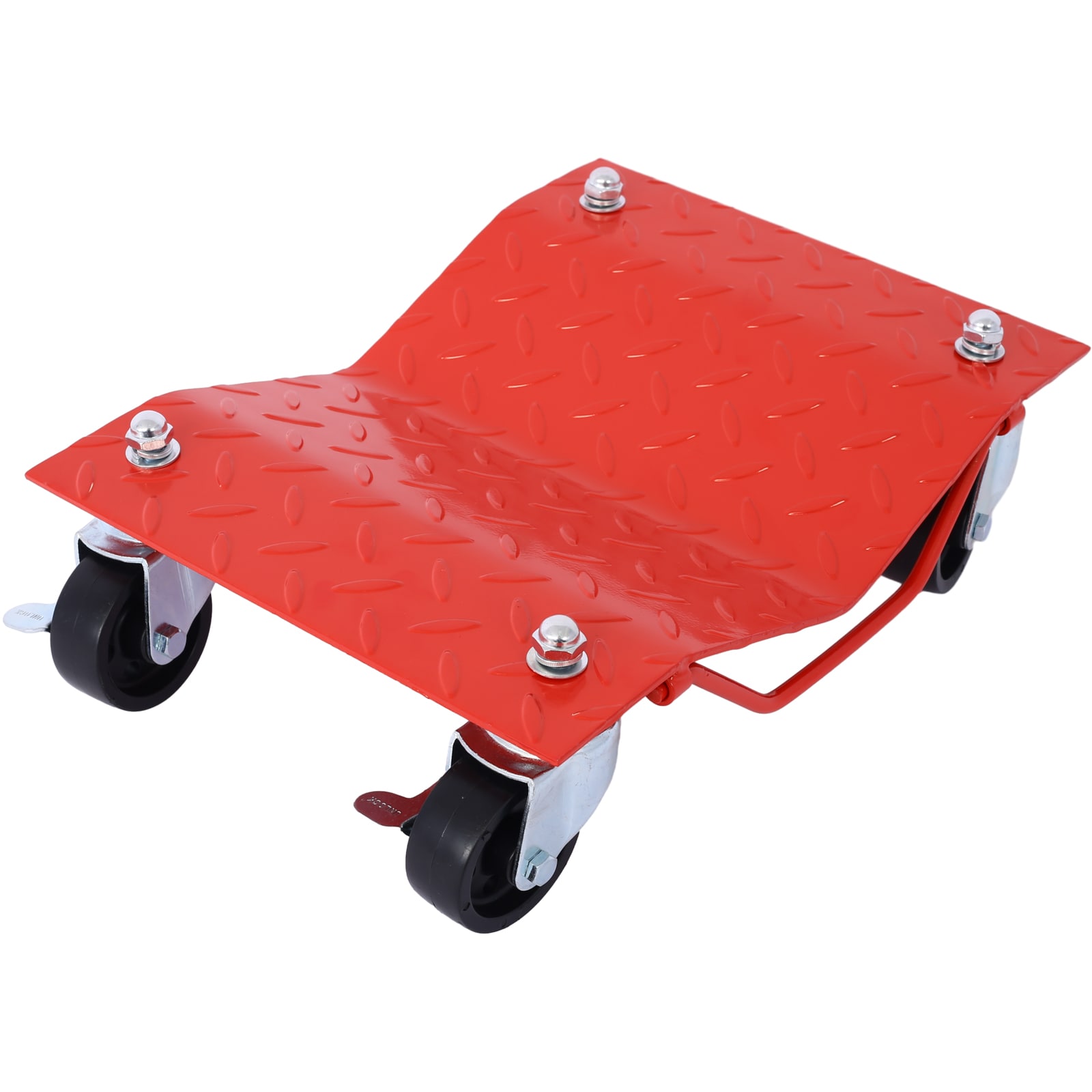 Carrito de acero rojo de 4 ruedas con capacidad de 6000 libras W4651108