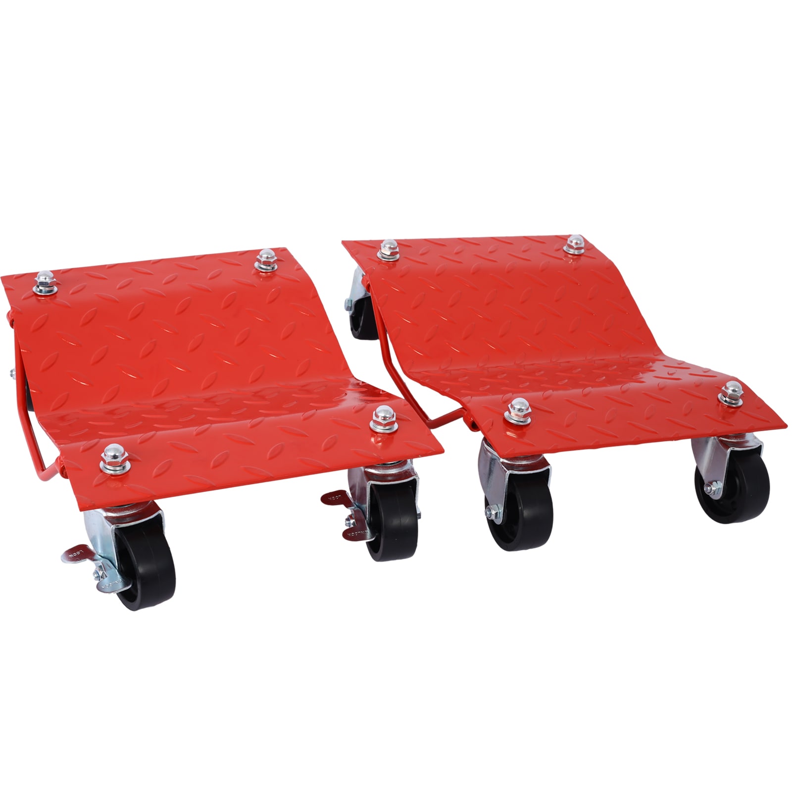 Carrito de acero rojo de 4 ruedas con capacidad de 6000 libras W4651108