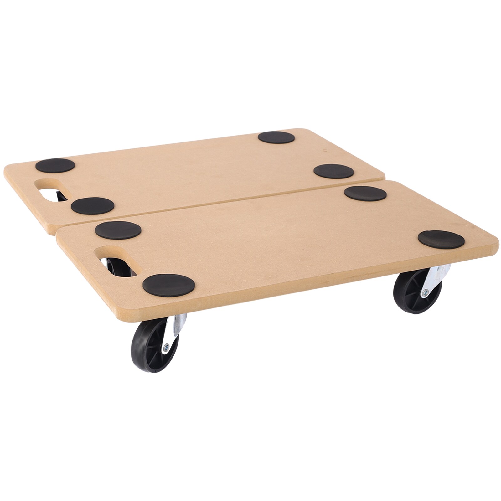 Carretilla para muebles de madera marrón de 4 ruedas con capacidad de 440 libras W4651104