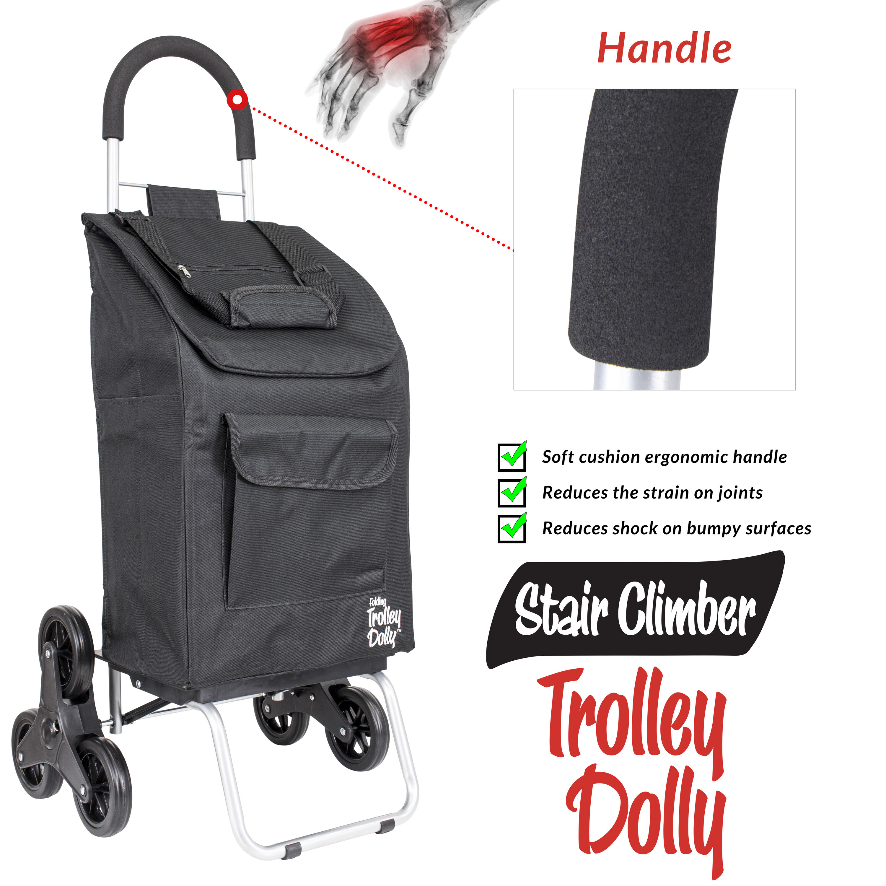 Carrito de acero negro de 6 ruedas con capacidad de 110 libras de dbest products 01-571MB