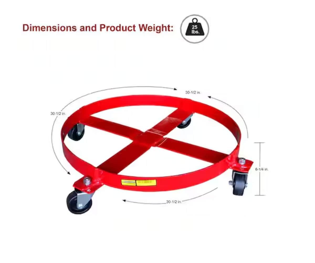Carretilla de acero roja de 4 ruedas con capacidad de 800 libras de Milwaukee DC40146