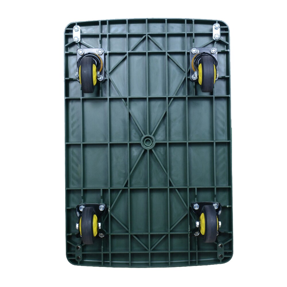 Camión plataforma de acero pesado de capacidad de 440 libras con 4 ruedas en verde Kahomvis COS-QPW1-351