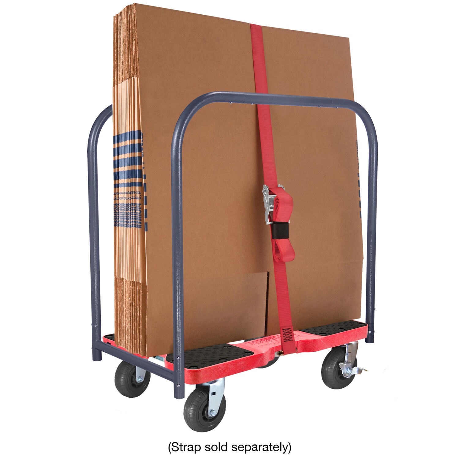 Carro de plataforma resistente de polipropileno rojo con capacidad de 1600 libras y 4 ruedas marca Snap-Loc SL1600PC6R