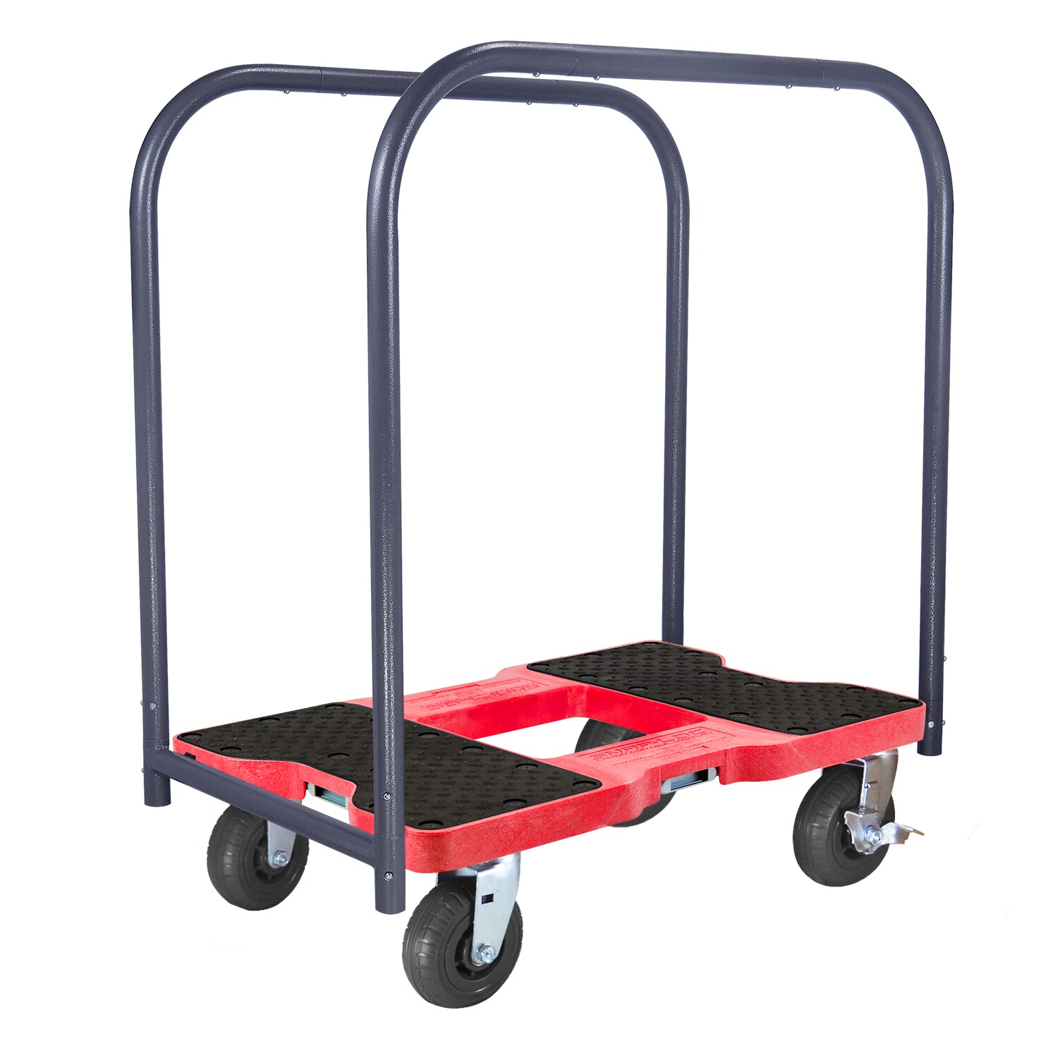 Carro de plataforma resistente de polipropileno rojo con capacidad de 1600 libras y 4 ruedas marca Snap-Loc SL1600PC6R
