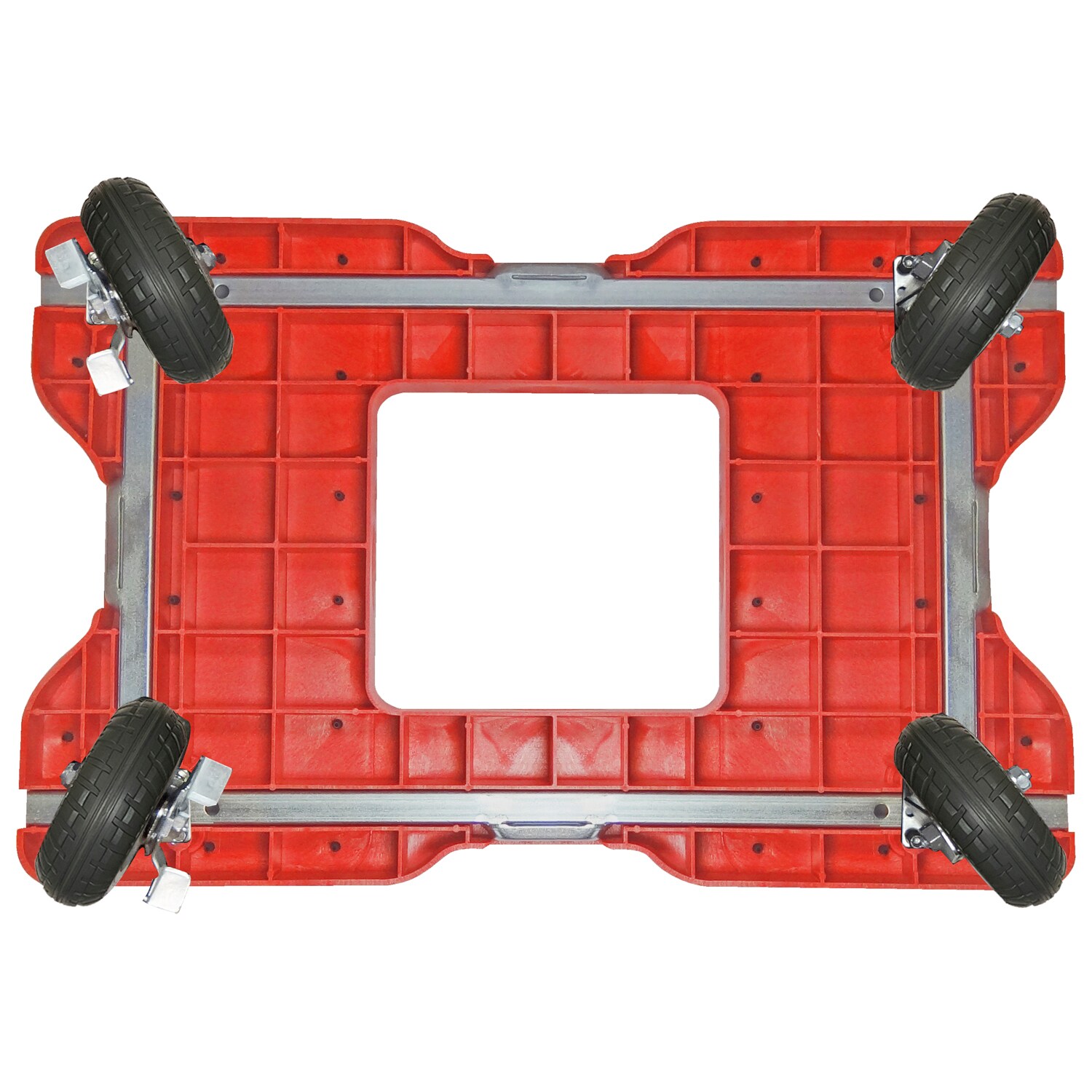 Carro de plataforma resistente de polipropileno rojo con capacidad de 1600 libras y 4 ruedas marca Snap-Loc SL1600PC6R