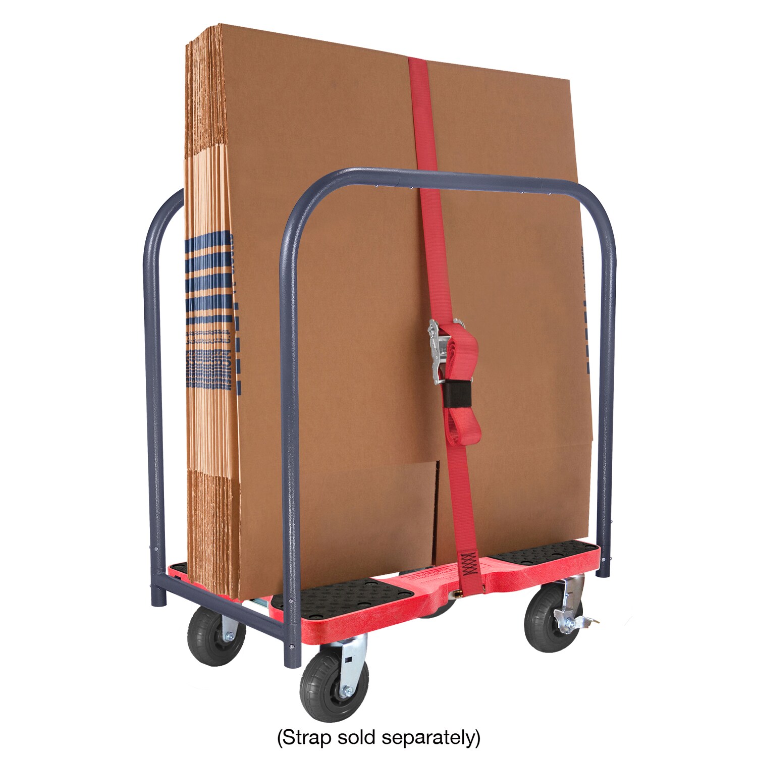 Carro de plataforma resistente de polipropileno rojo con capacidad de 1600 libras y 4 ruedas marca Snap-Loc SL1600PC6R