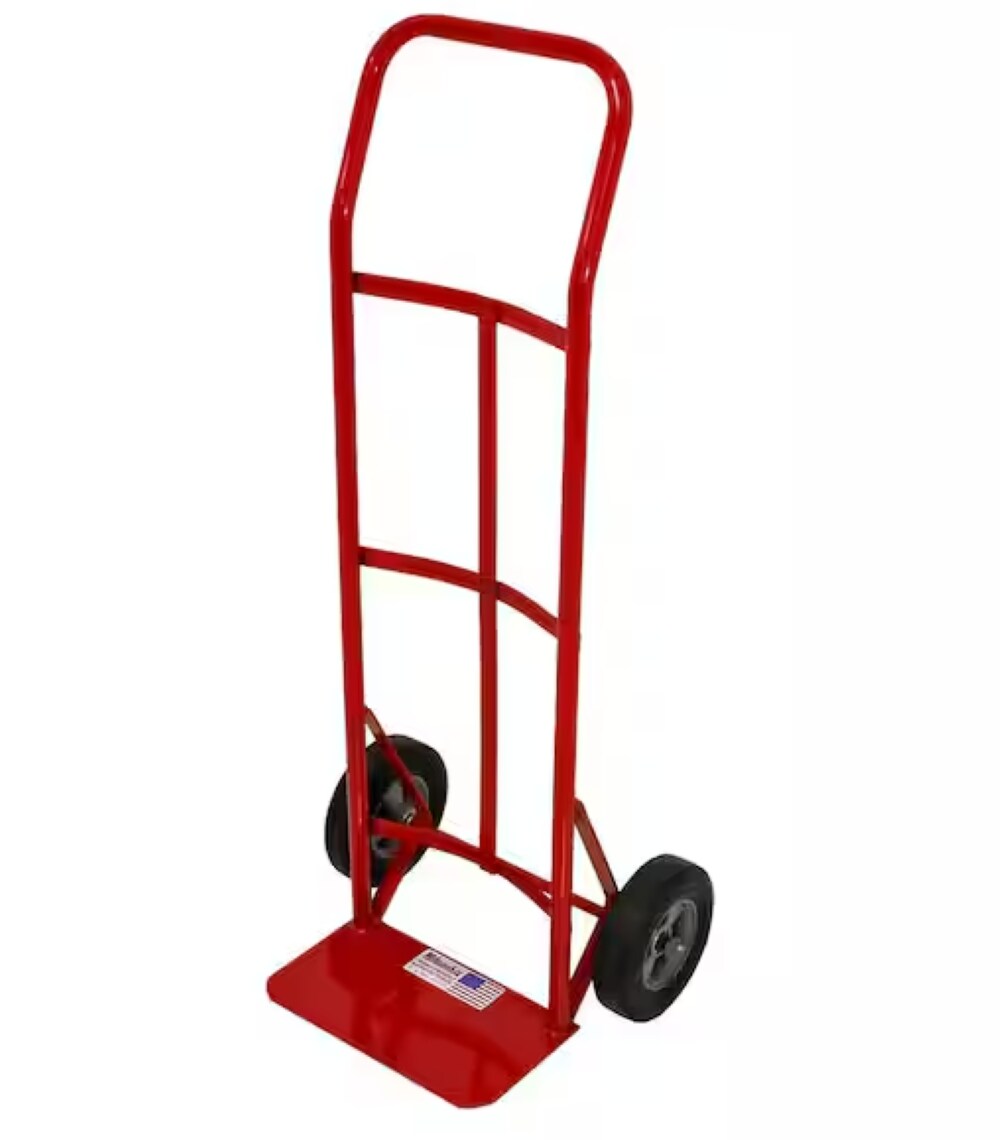 Carretilla de mano estándar de acero rojo de 2 ruedas Milwaukee con capacidad de 600 libras DC47109