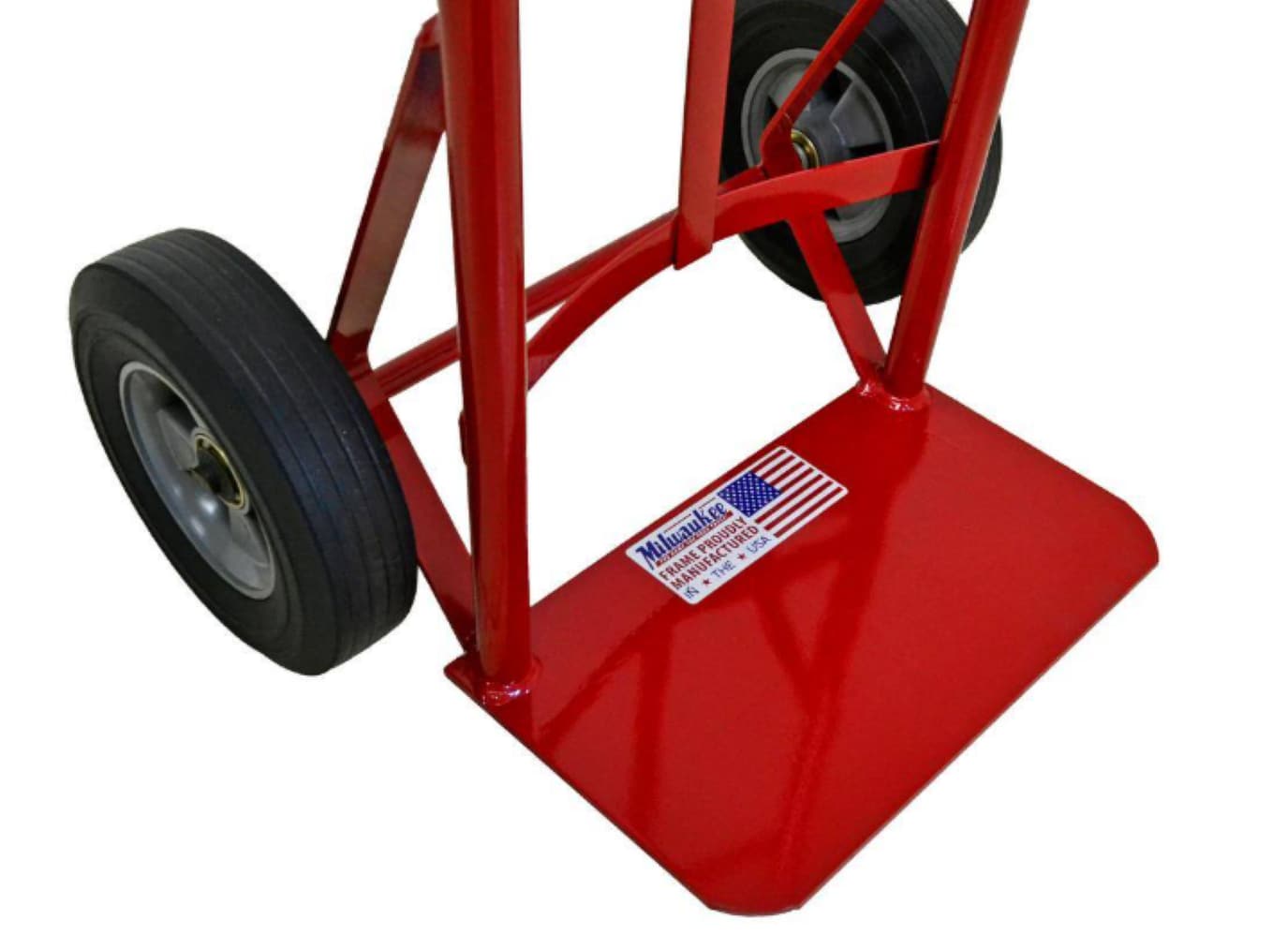 Carretilla de mano estándar de acero rojo de 2 ruedas Milwaukee con capacidad de 600 libras DC47109