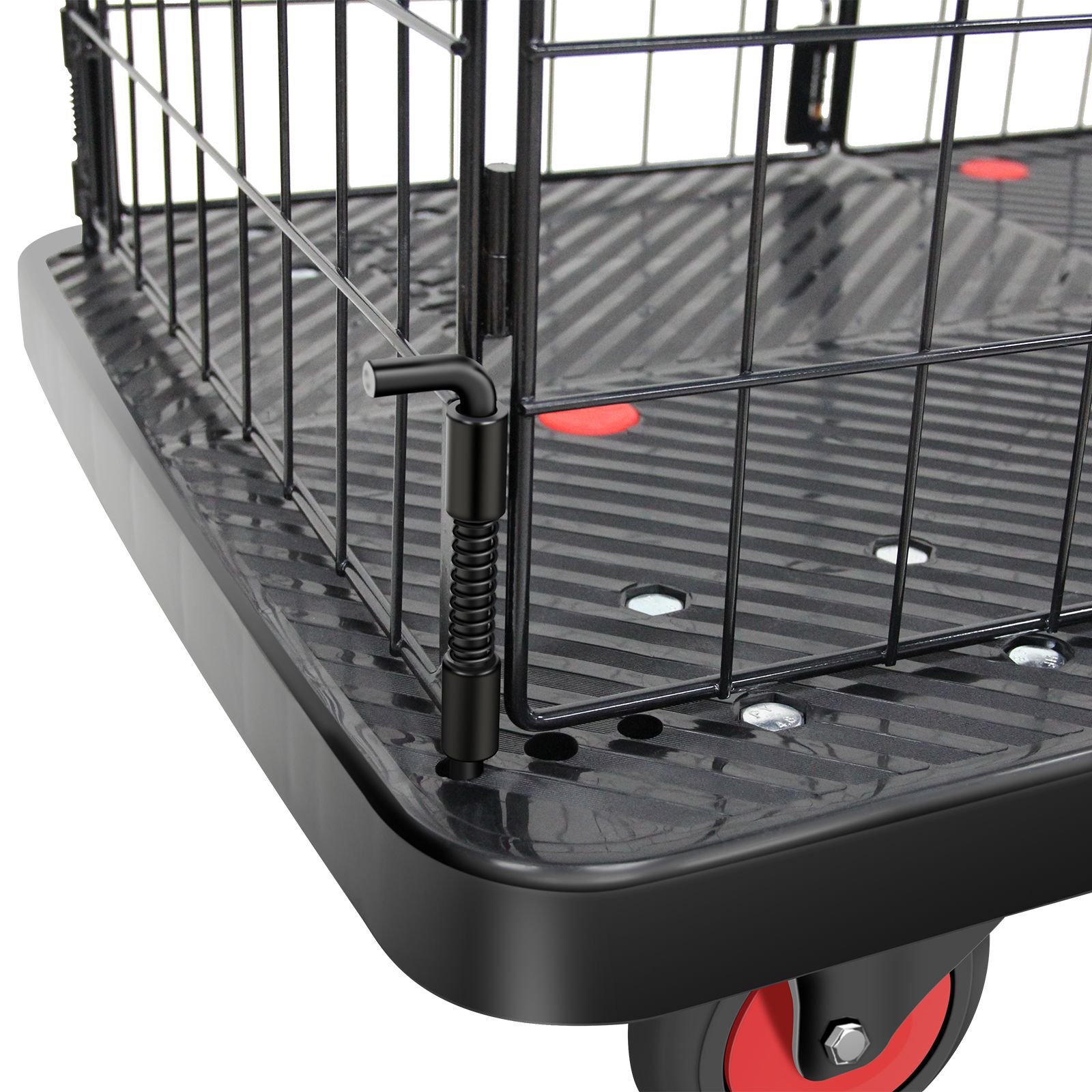Carretilla de plataforma de servicio estándar de acero negro con capacidad de 330 lb y 4 ruedas Maocao Hoom BH-DJ-6546