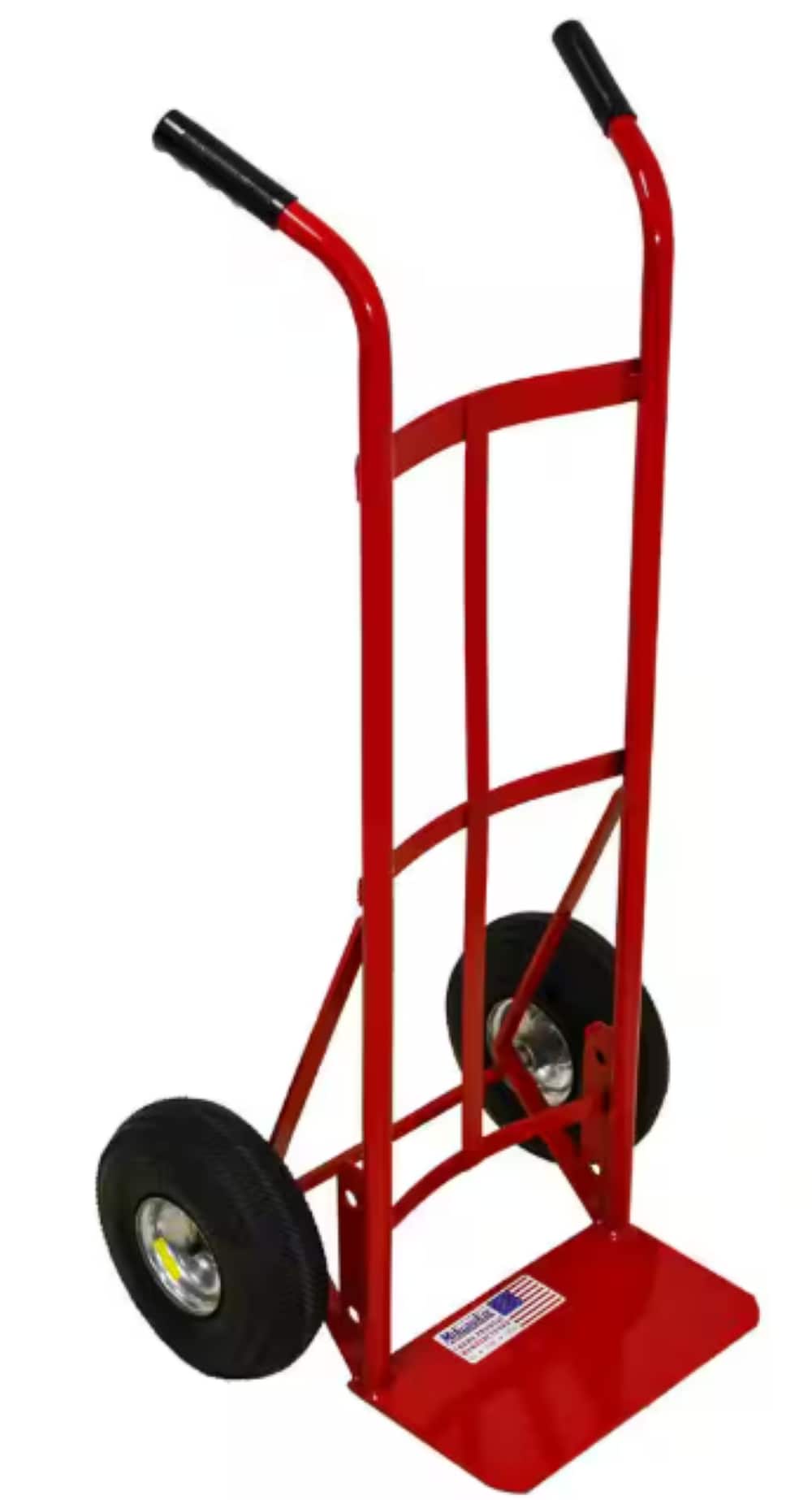 Carretilla de mano de servicio pesado de acero rojo de 2 ruedas con capacidad de 800 lb de Milwaukee DC40135