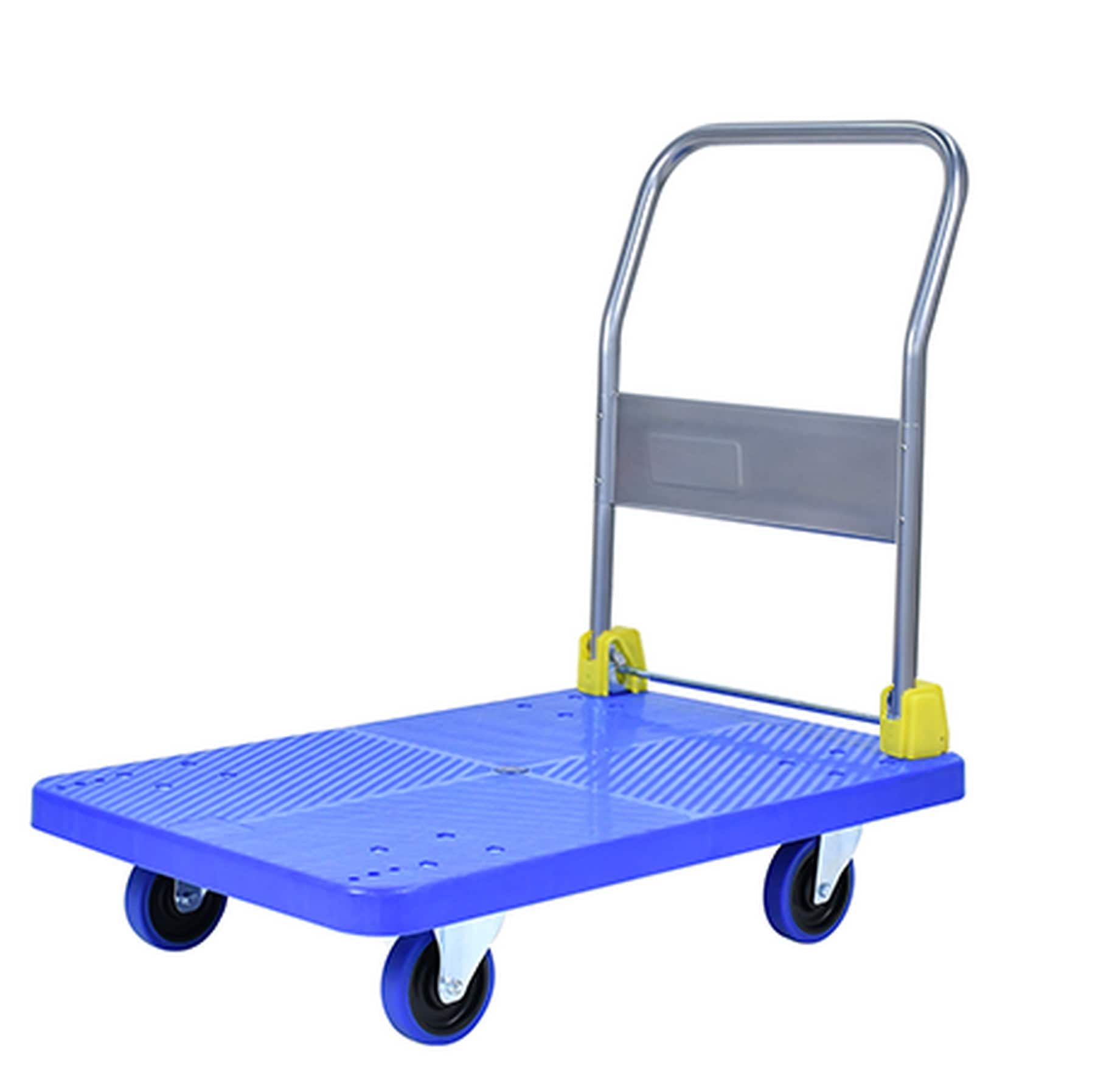 Carretilla de plataforma de servicio estándar de acero azul Maocao Hoom con capacidad de 880 lb y 4 ruedas BH-DJ-77008