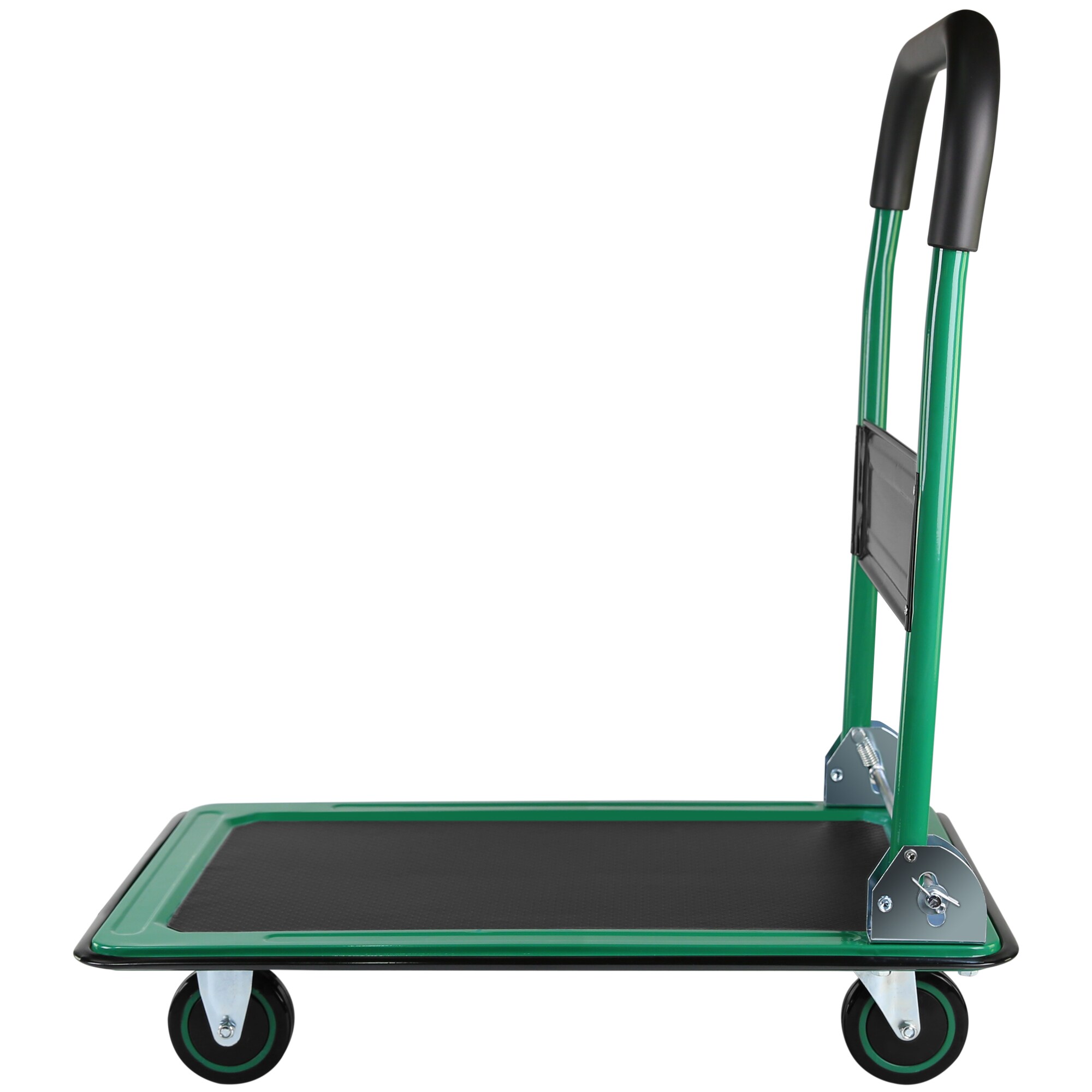 Carretilla de mano plegable de plástico verde con capacidad de 330 lb y 4 ruedas Siavonce FZ-D0102HRIM86.