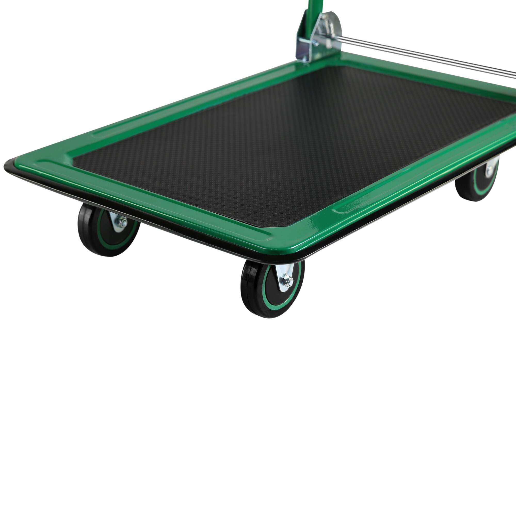 Carretilla de mano plegable de plástico verde con capacidad de 330 lb y 4 ruedas Siavonce FZ-D0102HRIM86.