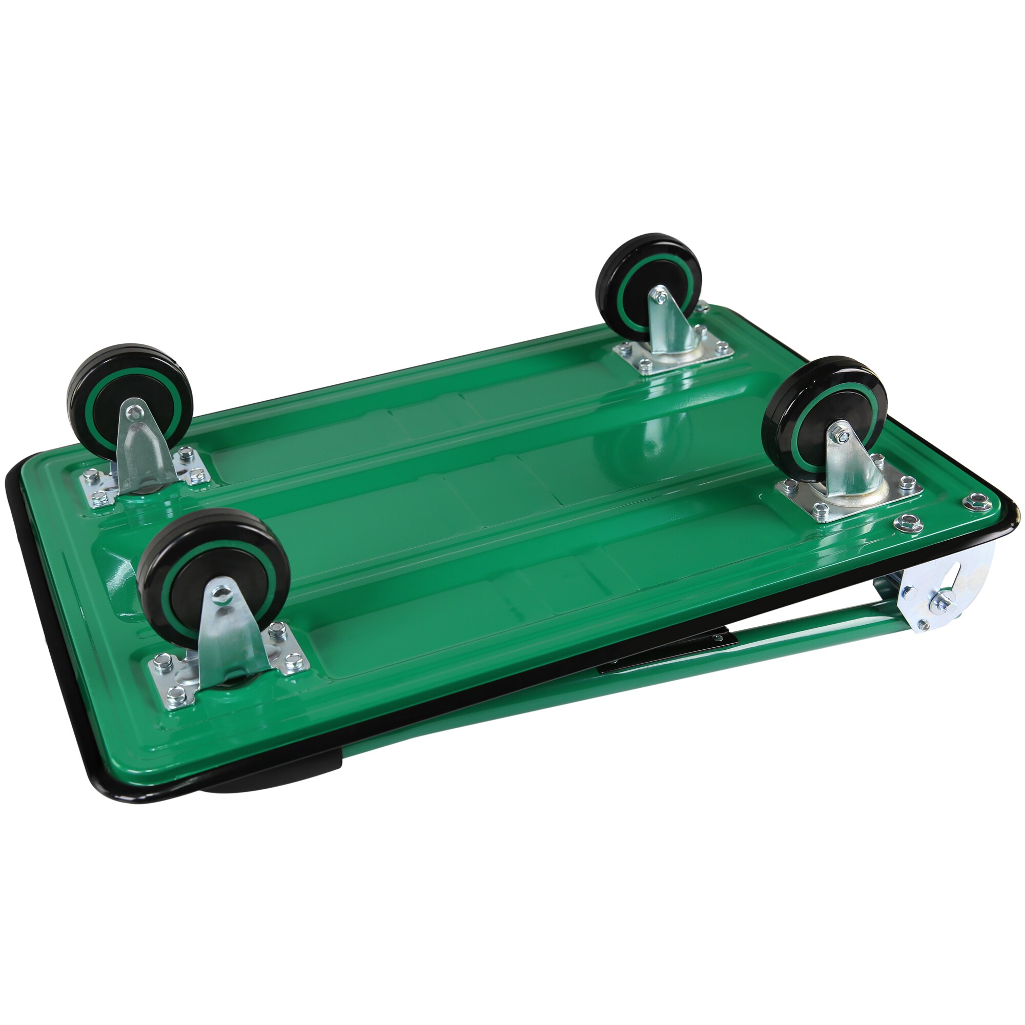 Carretilla de mano plegable de plástico verde con capacidad de 330 lb y 4 ruedas Siavonce FZ-D0102HRIM86.