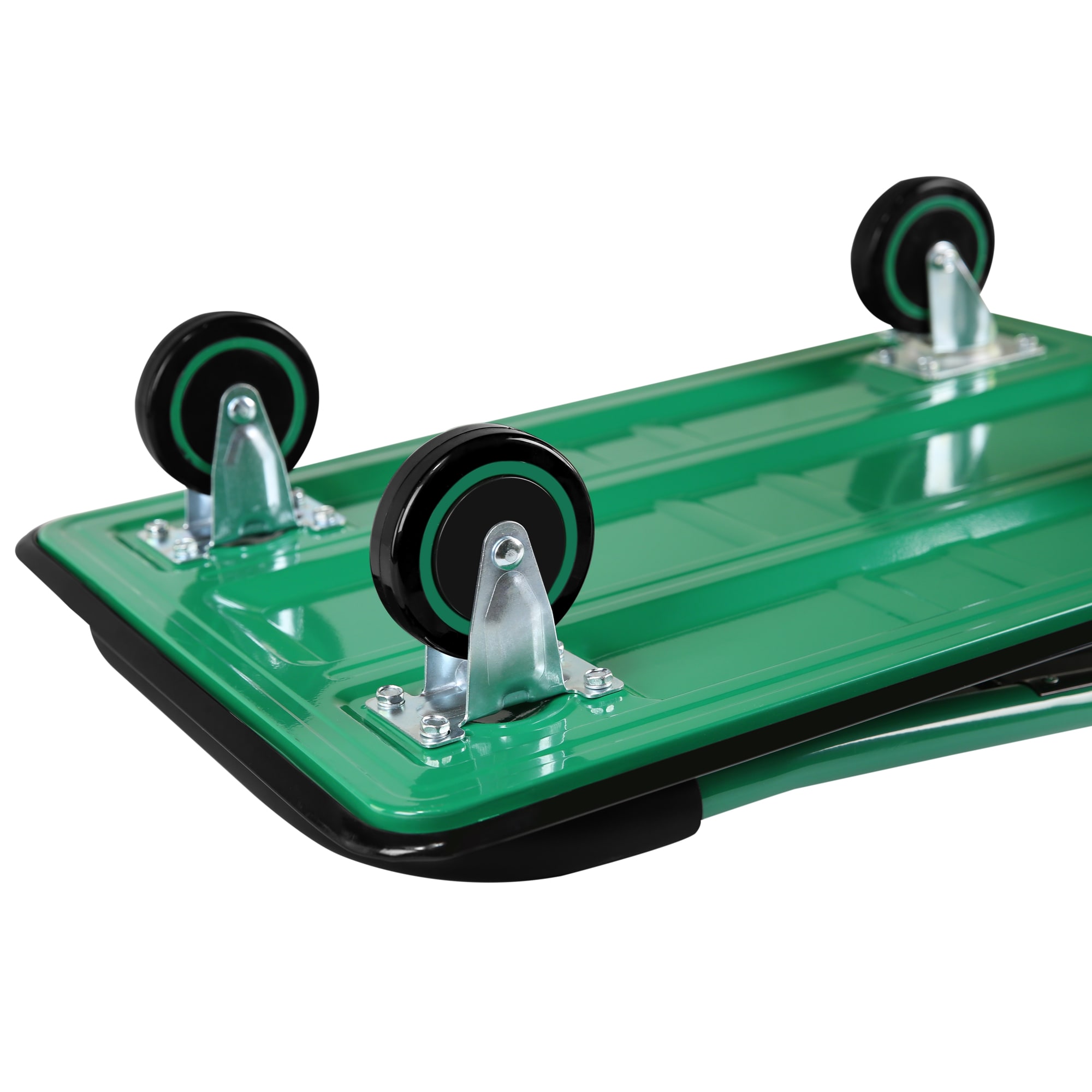 Carretilla de mano plegable de plástico verde con capacidad de 330 lb y 4 ruedas Siavonce FZ-D0102HRIM86.