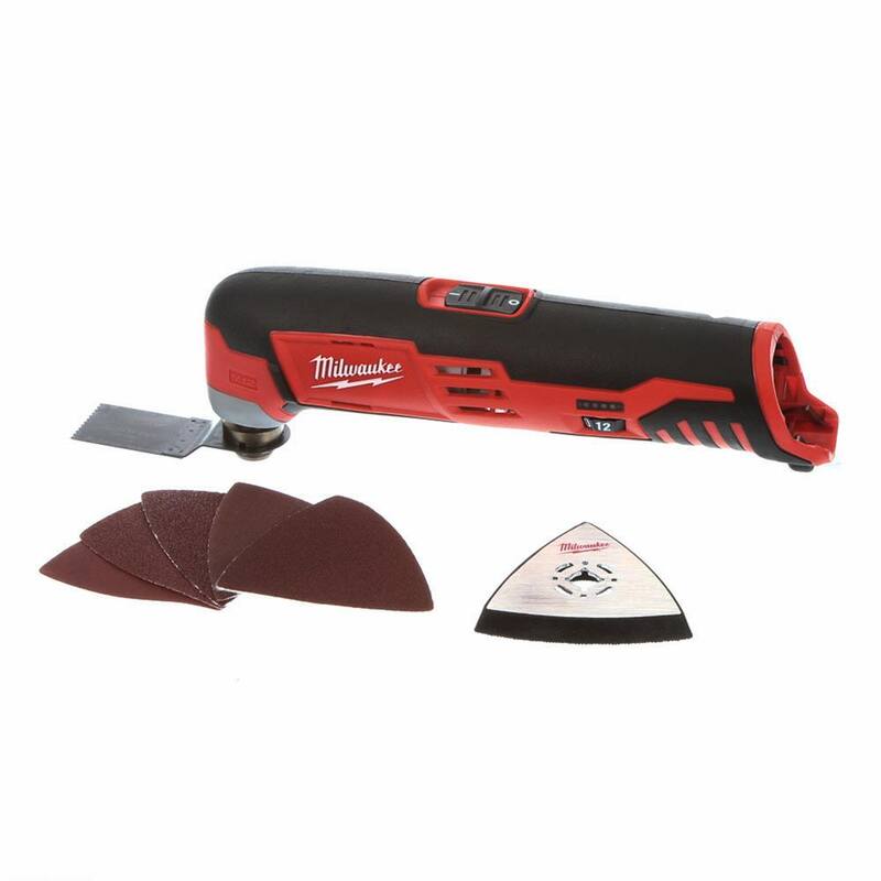 Milwaukee M12 Taladro Angular Derecho Inalámbrico de 12 Voltios de Iones de Litio de 3/8 pulgadas con Multiherramienta Oscilante M12 y Pack de Batería XC de 6.0 Ah - 2415-20-2426-20-48-11-2460
