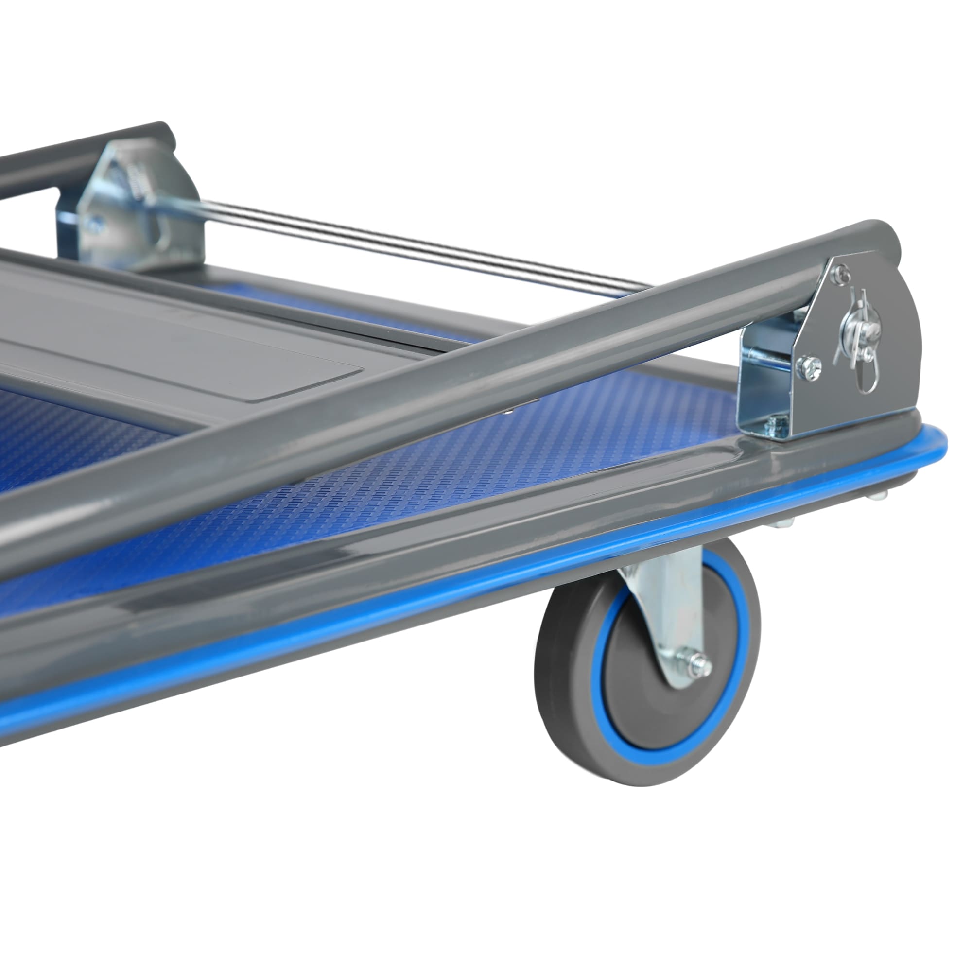 Carretilla de plataforma de servicio estándar de acero azul con capacidad de 660 lbs y 4 ruedas Kahomvis YS-QPW1-281