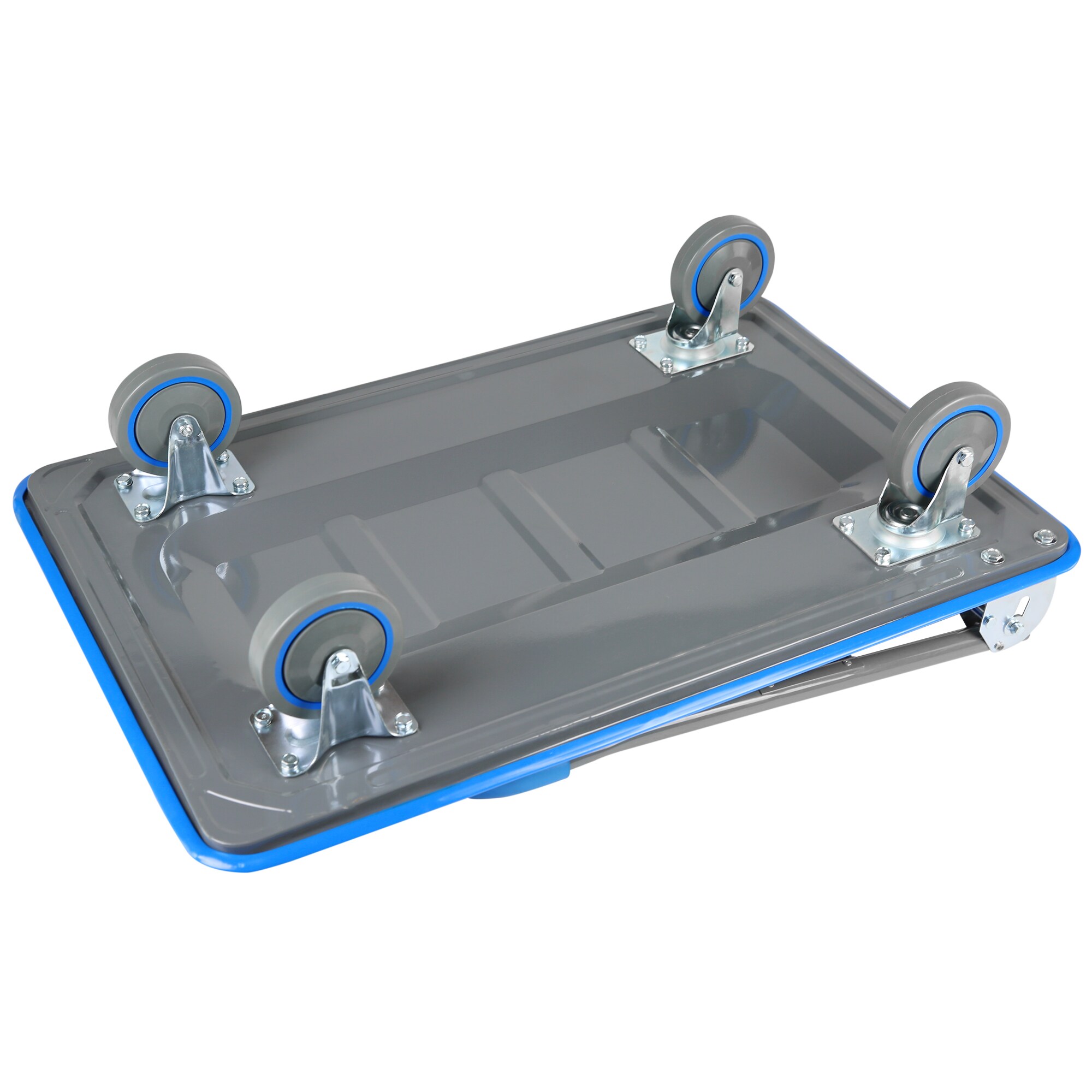 Carretilla de plataforma de servicio estándar de acero azul con capacidad de 660 lbs y 4 ruedas Kahomvis YS-QPW1-281