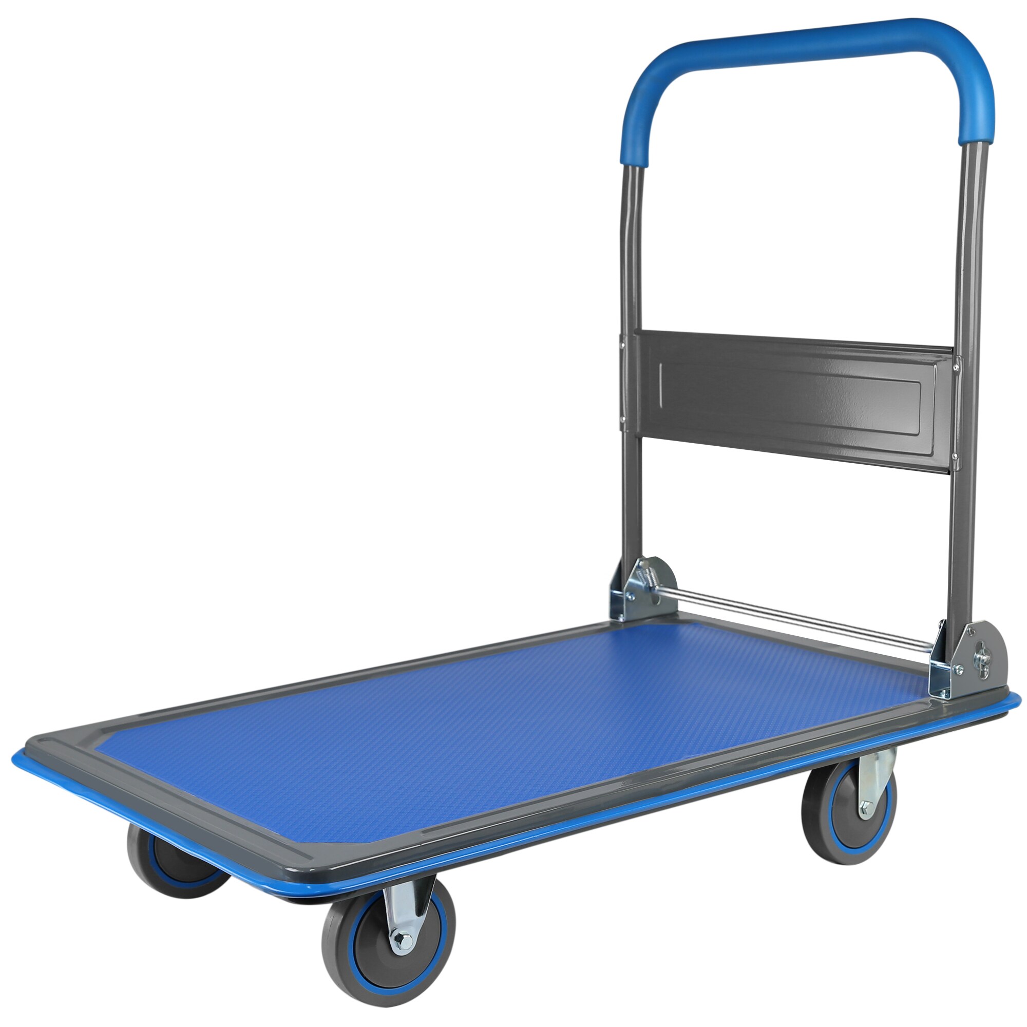 Carretilla de plataforma de servicio estándar de acero azul con capacidad de 660 lbs y 4 ruedas Kahomvis YS-QPW1-281