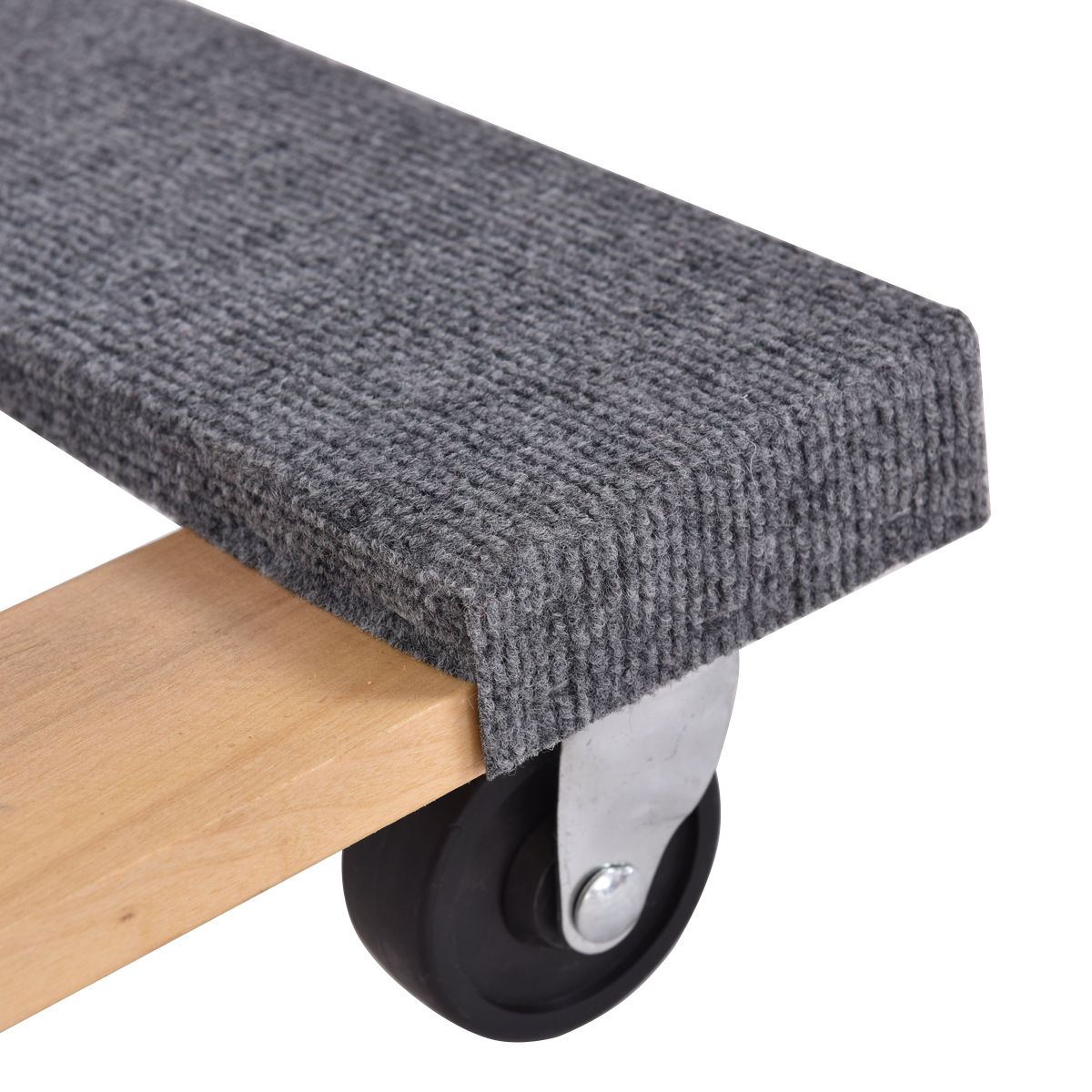 Carretilla de madera marrón de 4 ruedas con capacidad para 1000 libras de Costway 2TL32912