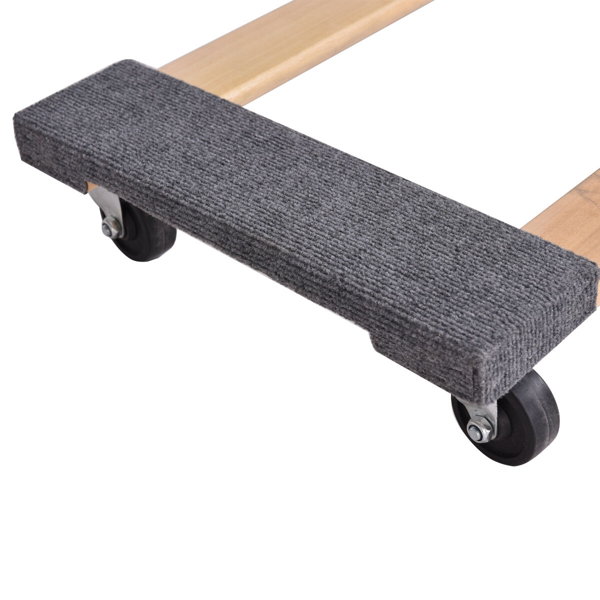 Carretilla de madera marrón de 4 ruedas con capacidad para 1000 libras de Costway 2TL32912