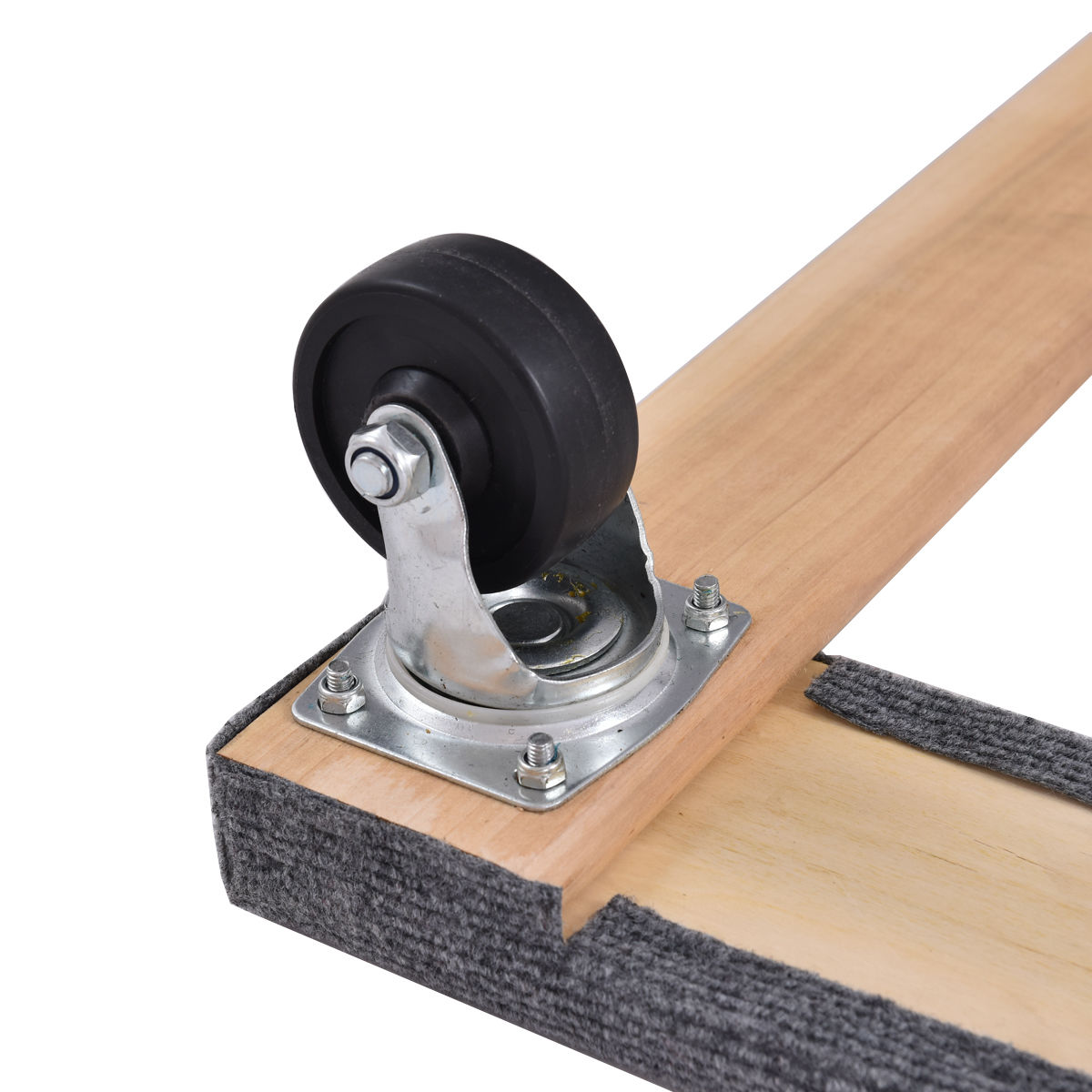 Carretilla de madera marrón de 4 ruedas con capacidad para 1000 libras de Costway 2TL32912