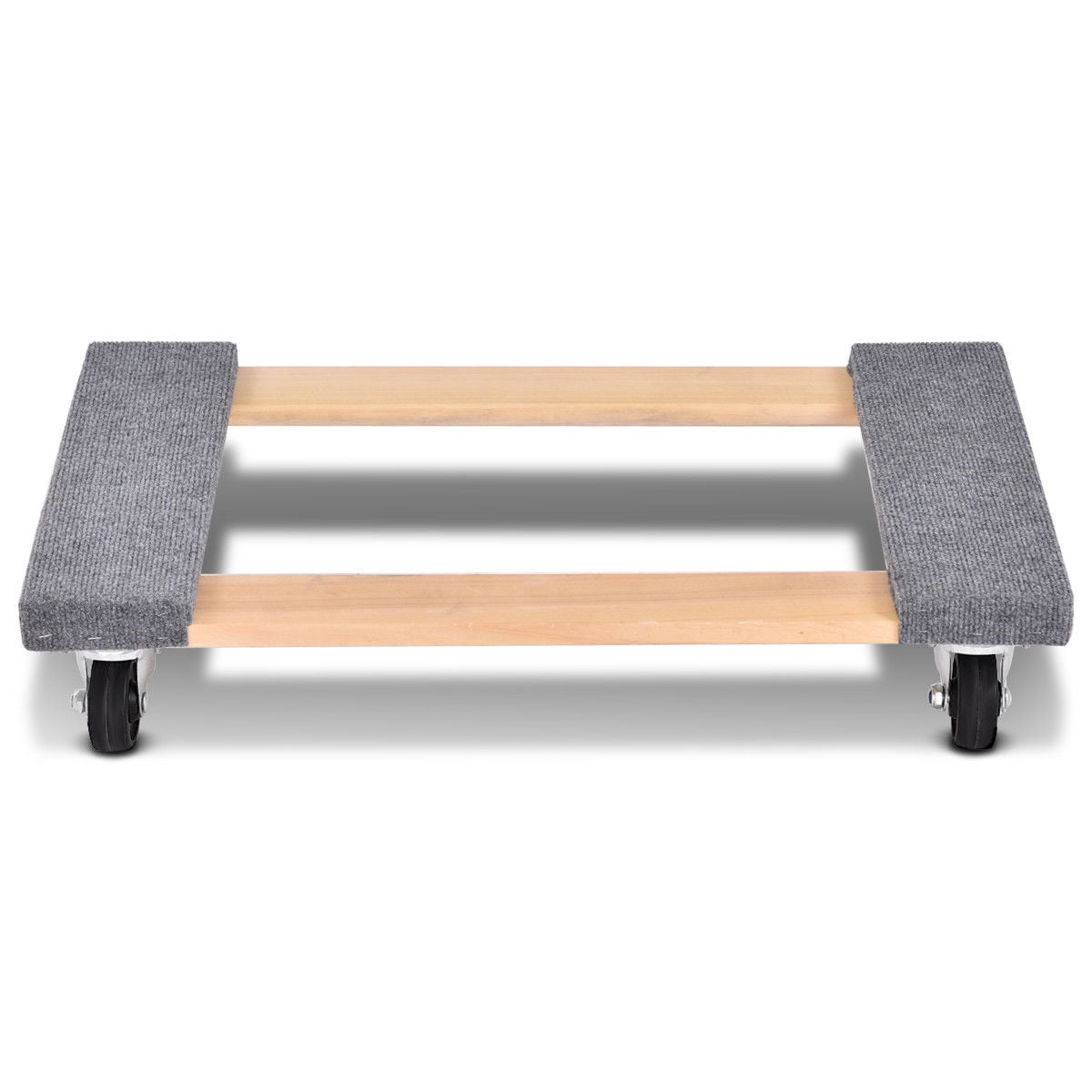 Carretilla de madera marrón de 4 ruedas con capacidad para 1000 libras de Costway 2TL32912