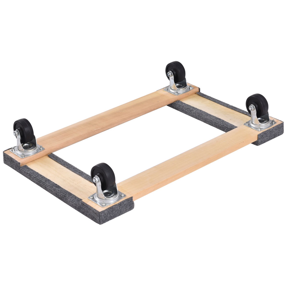 Carretilla de madera marrón de 4 ruedas con capacidad para 1000 libras de Costway 2TL32912