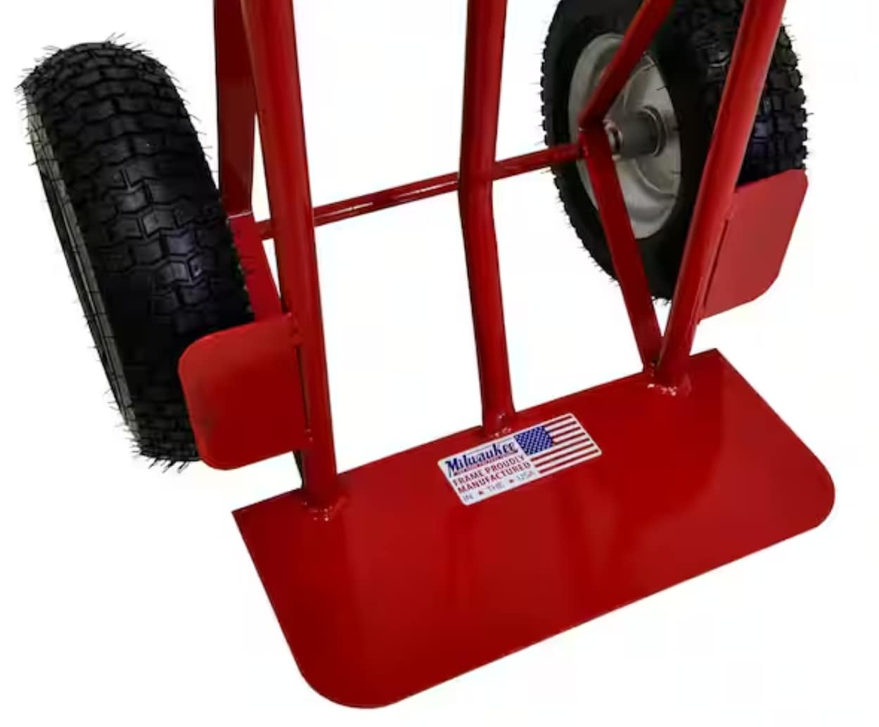 Carretilla de mano de servicio pesado de acero rojo con capacidad de 800 libras y 2 ruedas de Milwaukee DC48866