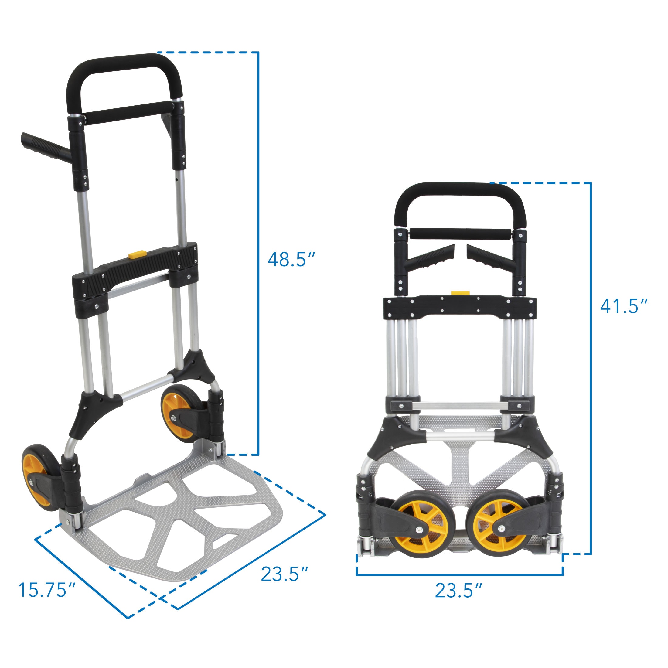 ¡Montar! Capacidad de 440 libras. Carretilla de aluminio de 4 ruedas en varios colores/acabados MI-952