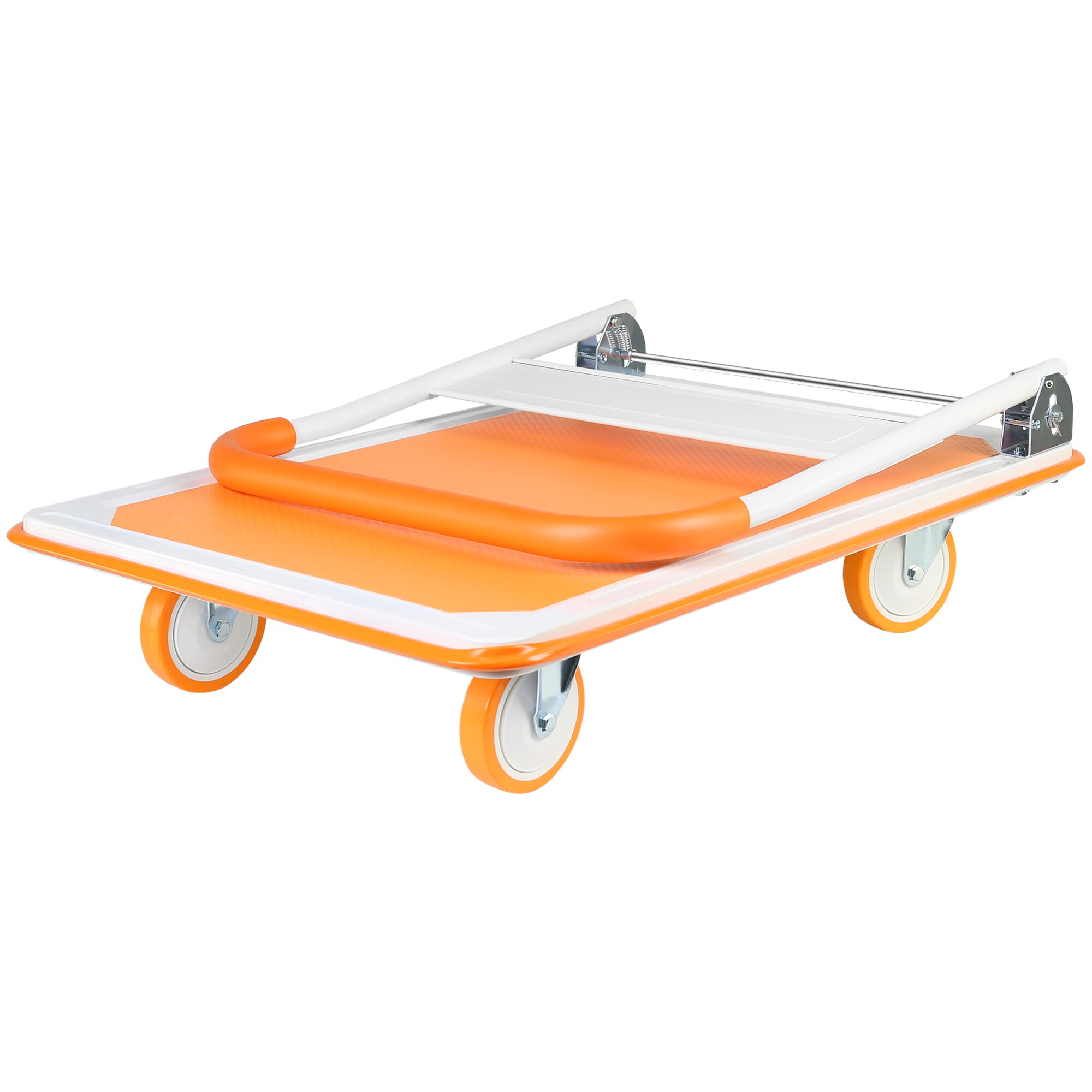 Carretilla de plataforma de servicio estándar de acero naranja de 660 lb de capacidad, con 4 ruedas Kahomvis YS-QPW1-283.