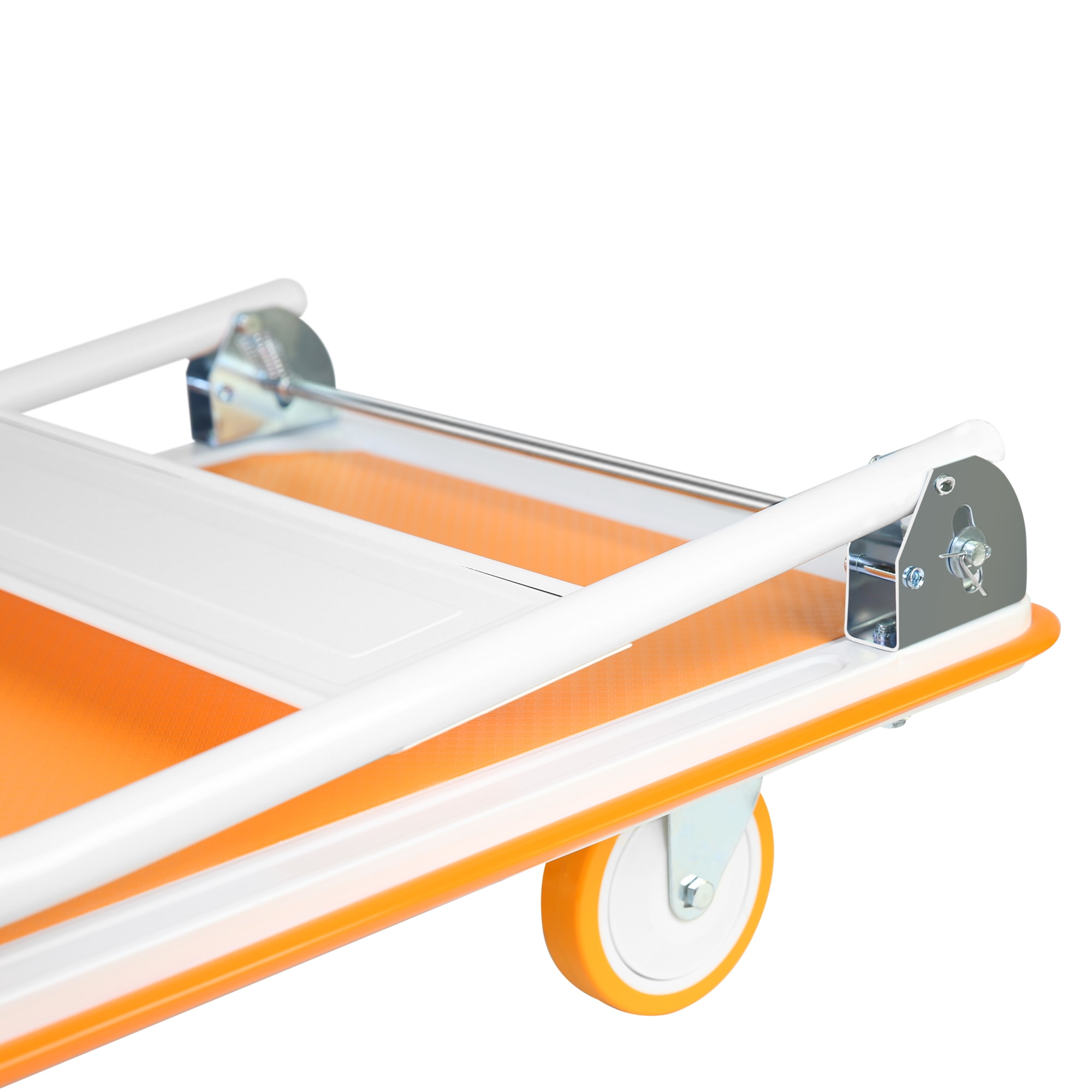 Carretilla de plataforma de servicio estándar de acero naranja de 660 lb de capacidad, con 4 ruedas Kahomvis YS-QPW1-283.