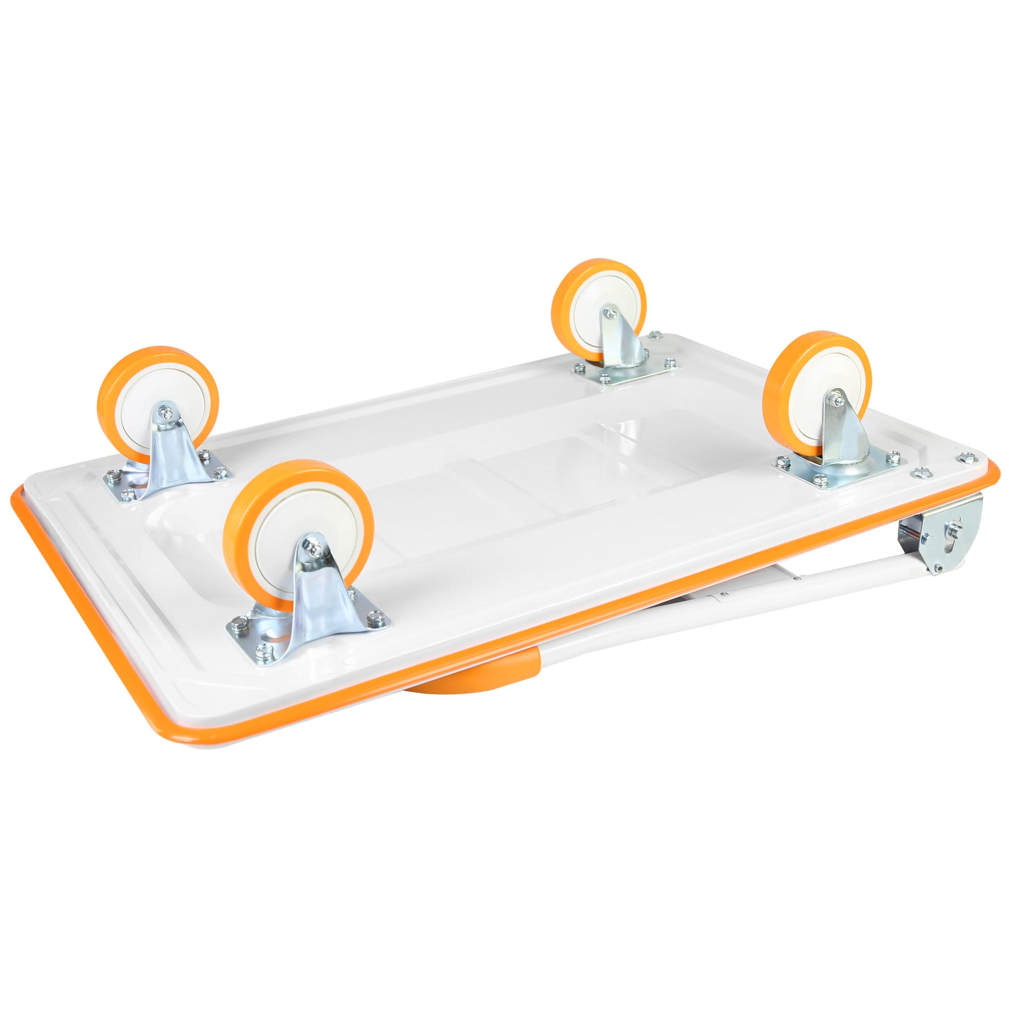 Carretilla de plataforma de servicio estándar de acero naranja de 660 lb de capacidad, con 4 ruedas Kahomvis YS-QPW1-283.