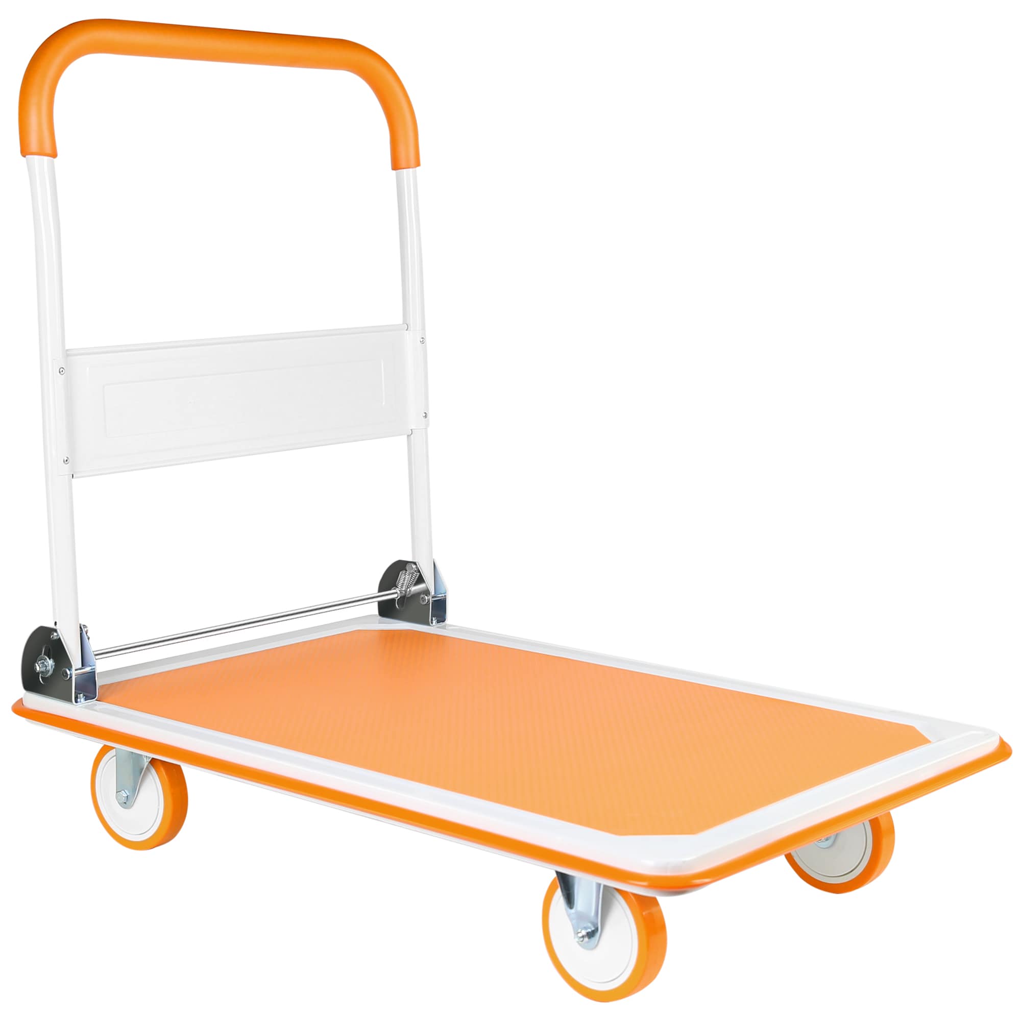 Carretilla de plataforma de servicio estándar de acero naranja de 660 lb de capacidad, con 4 ruedas Kahomvis YS-QPW1-283.