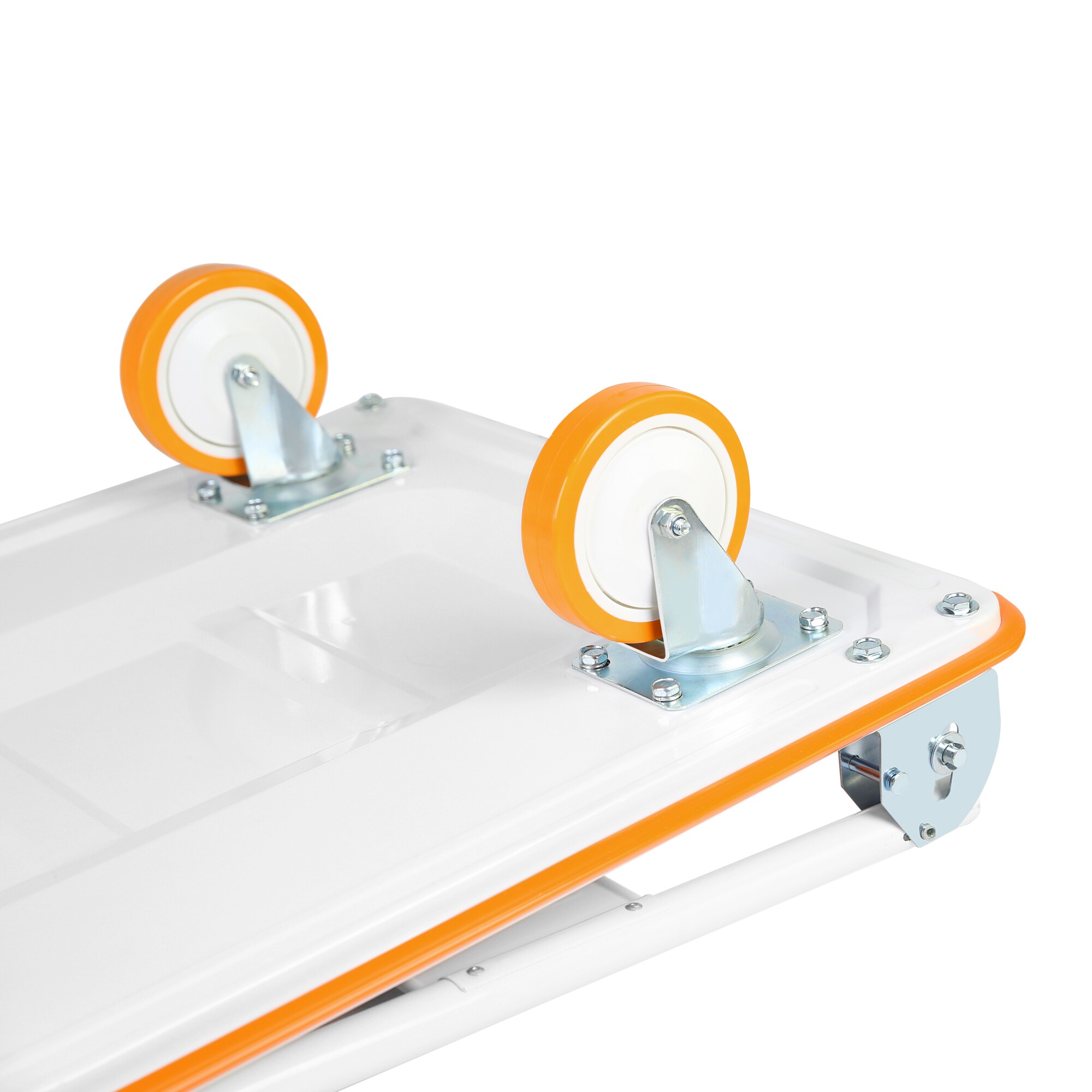 Carretilla de plataforma de servicio estándar de acero naranja de 660 lb de capacidad, con 4 ruedas Kahomvis YS-QPW1-283.