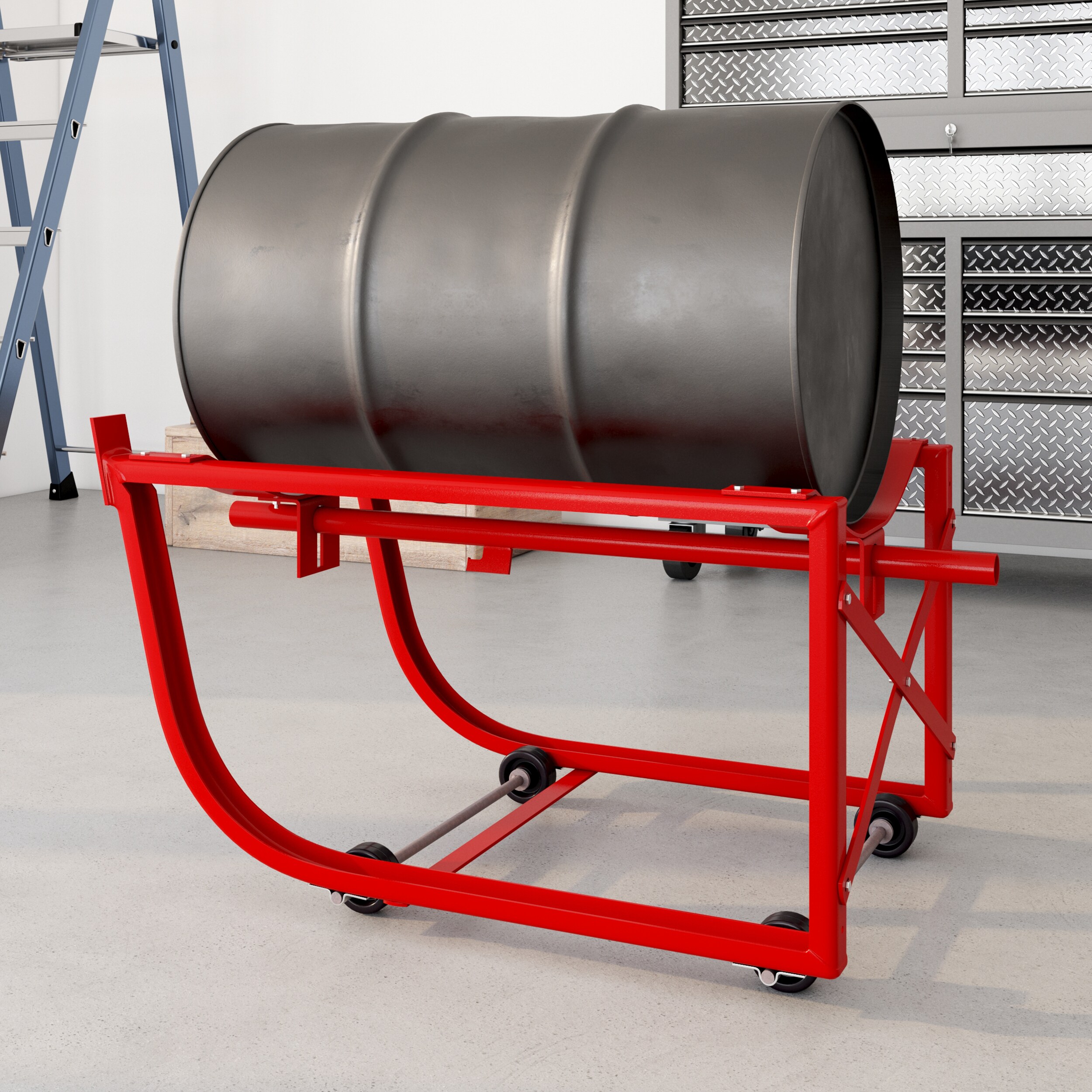 Carrito de acero rojo de 4 ruedas con capacidad de 800 libras Milwaukee DC40158