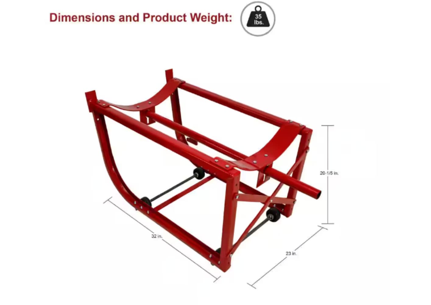 Carrito de acero rojo de 4 ruedas con capacidad de 800 libras Milwaukee DC40158