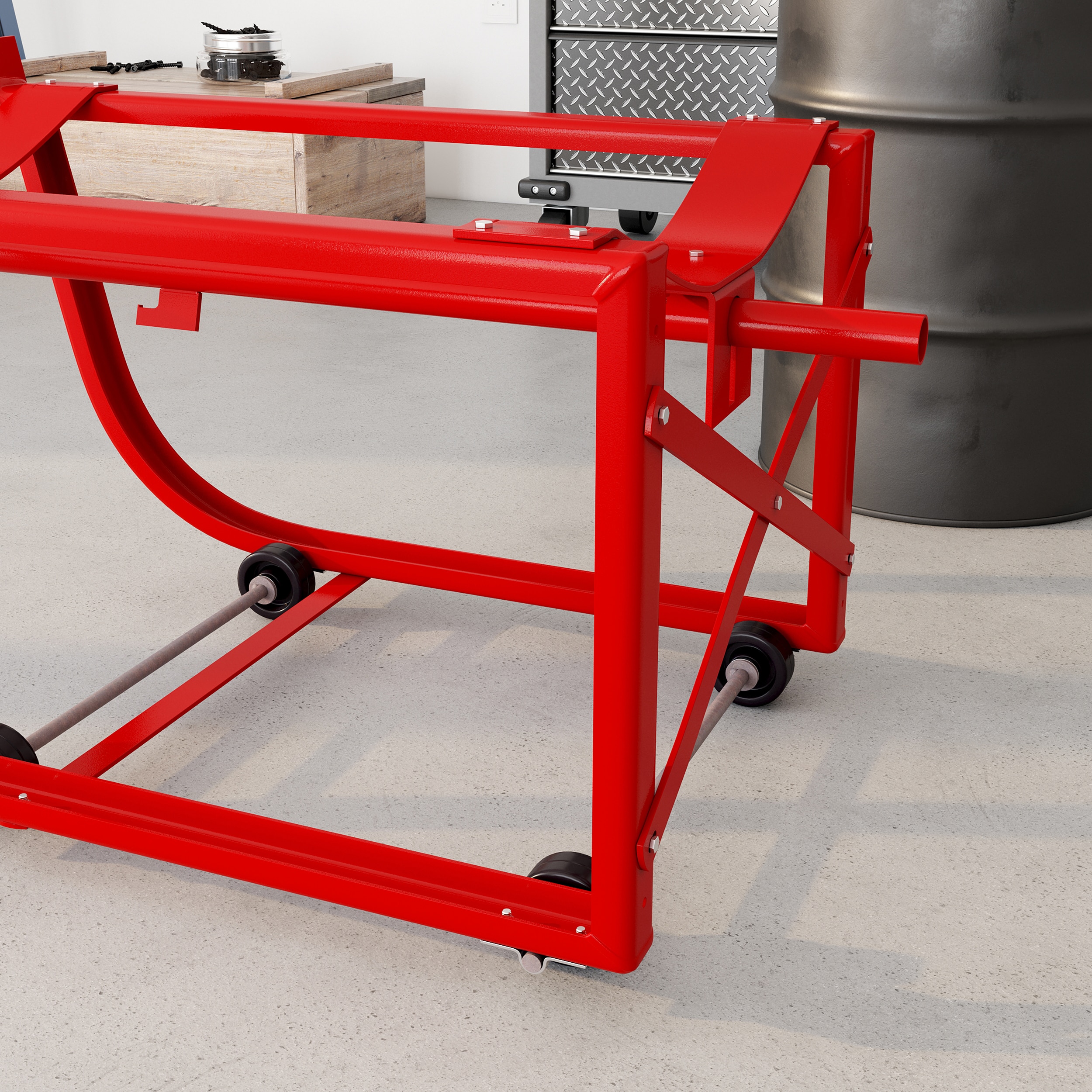 Carrito de acero rojo de 4 ruedas con capacidad de 800 libras Milwaukee DC40158