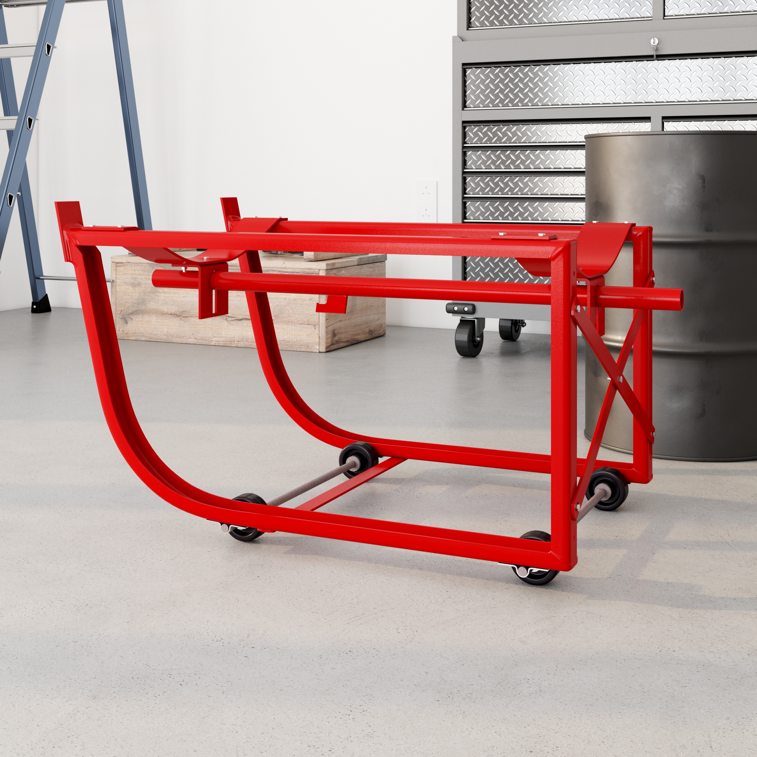 Carrito de acero rojo de 4 ruedas con capacidad de 800 libras Milwaukee DC40158