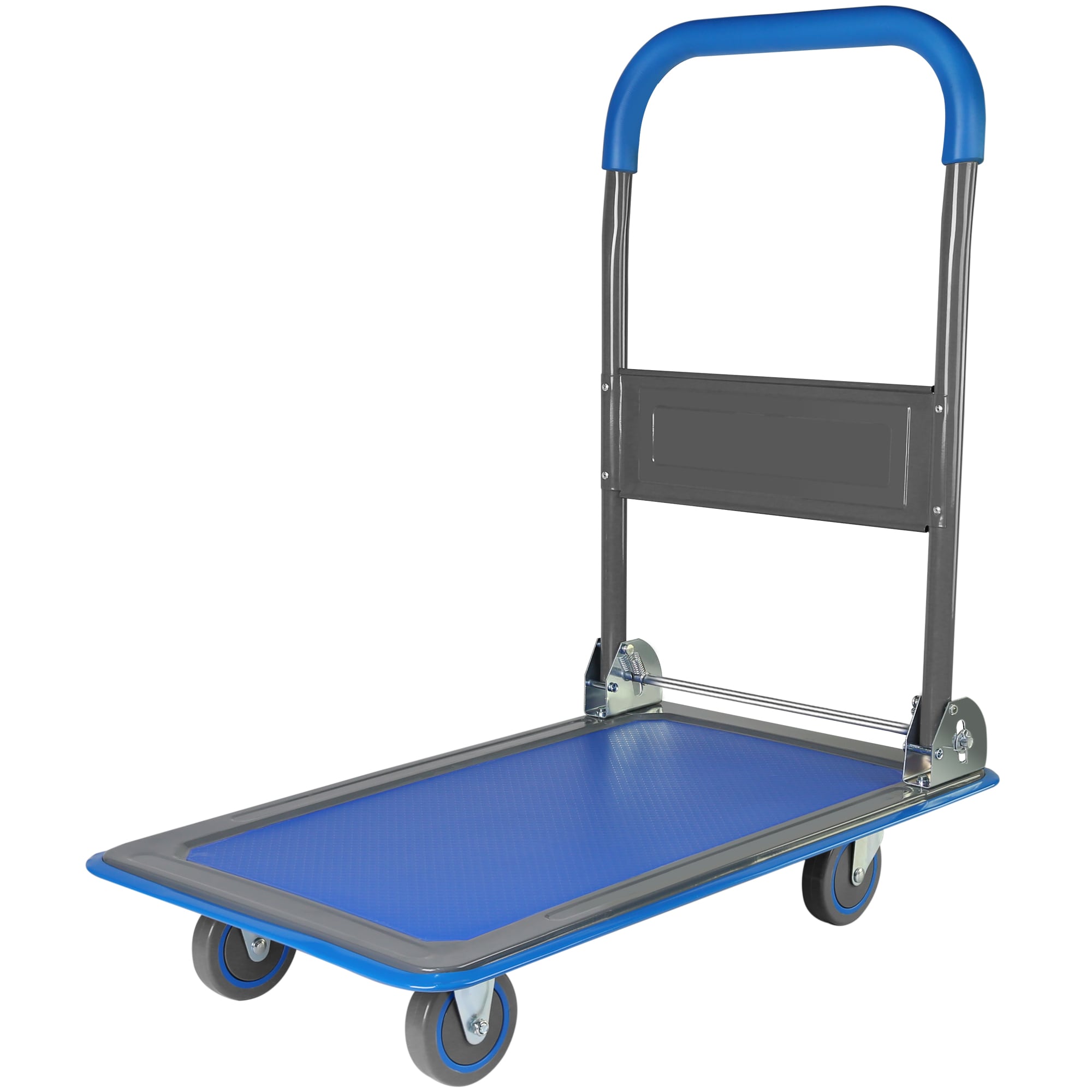 Carretilla de plataforma de servicio estándar de acero azul con capacidad de 330 libras y 4 ruedas Kahomvis YS-QPW1-275