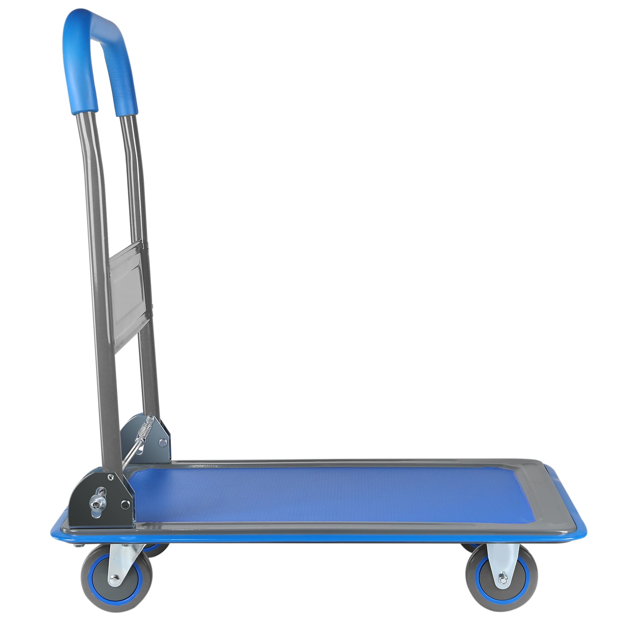 Carretilla de plataforma de servicio estándar de acero azul con capacidad de 330 libras y 4 ruedas Kahomvis YS-QPW1-275