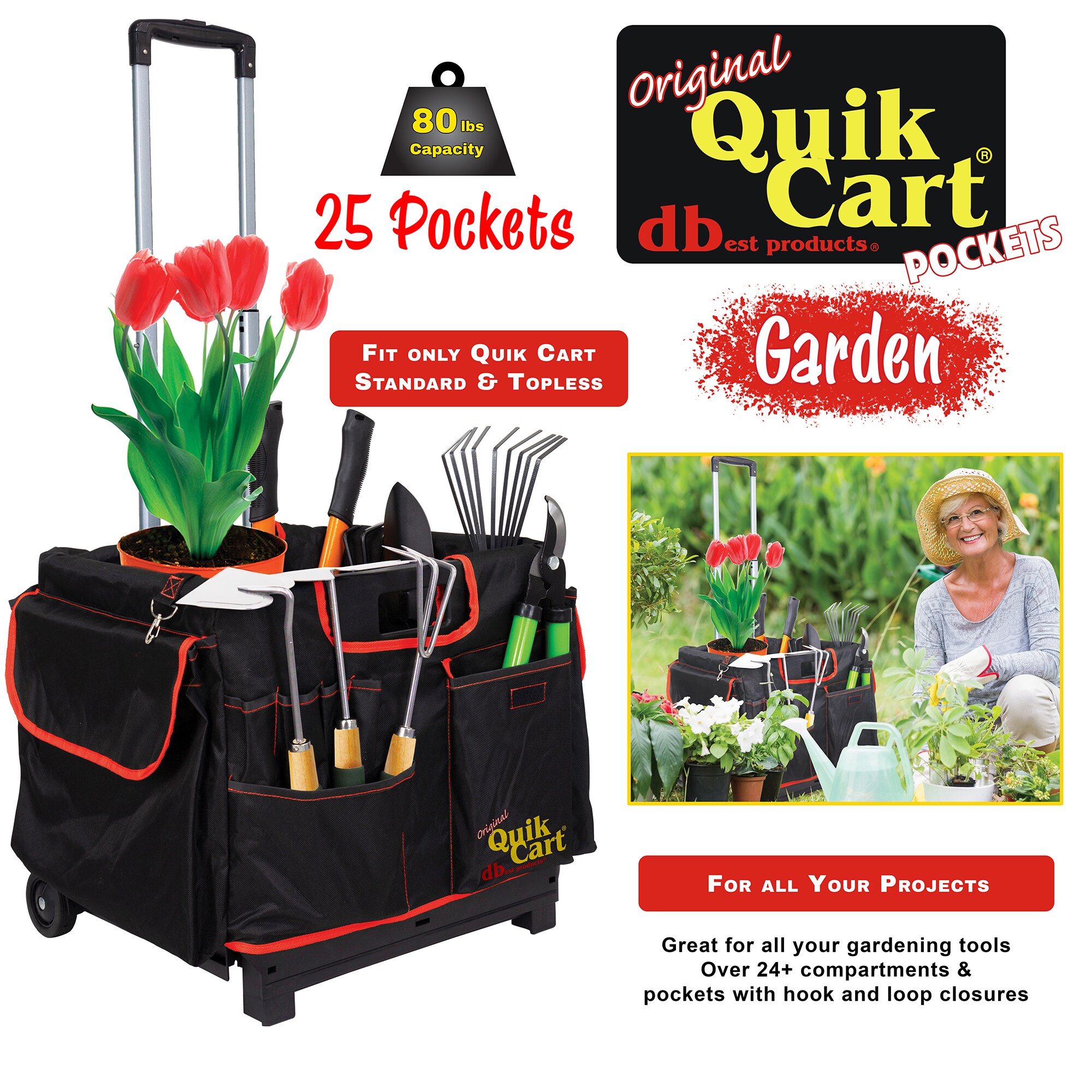 Carrito de Polipropileno Negro de 2 Ruedas con Capacidad de 80 libras de dbest products 01-802