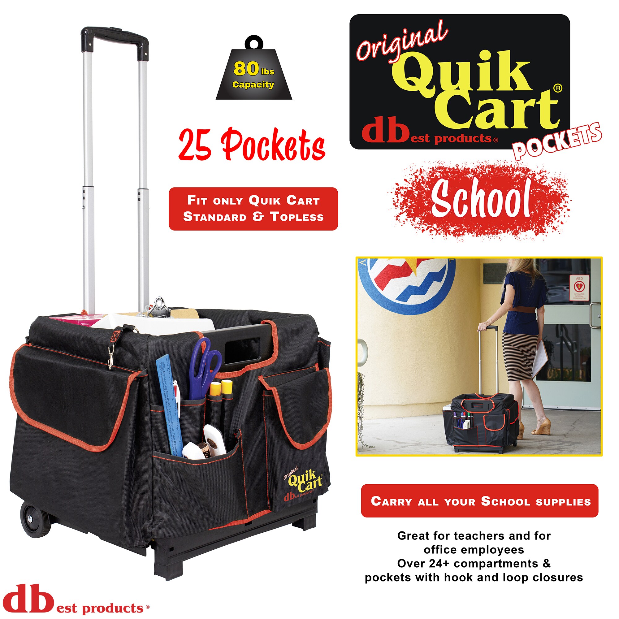 Carrito de Polipropileno Negro de 2 Ruedas con Capacidad de 80 libras de dbest products 01-802