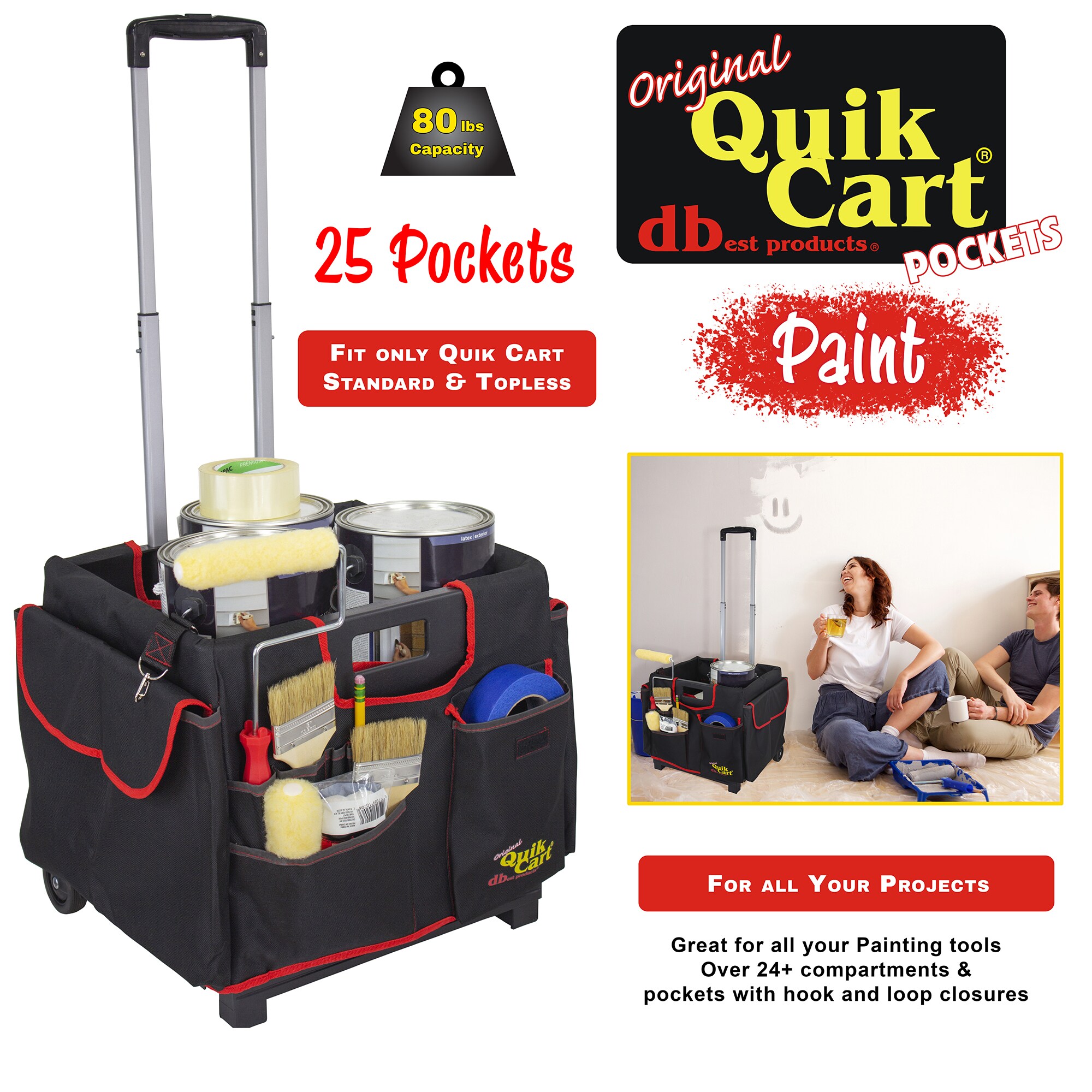Carrito de Polipropileno Negro de 2 Ruedas con Capacidad de 80 libras de dbest products 01-802