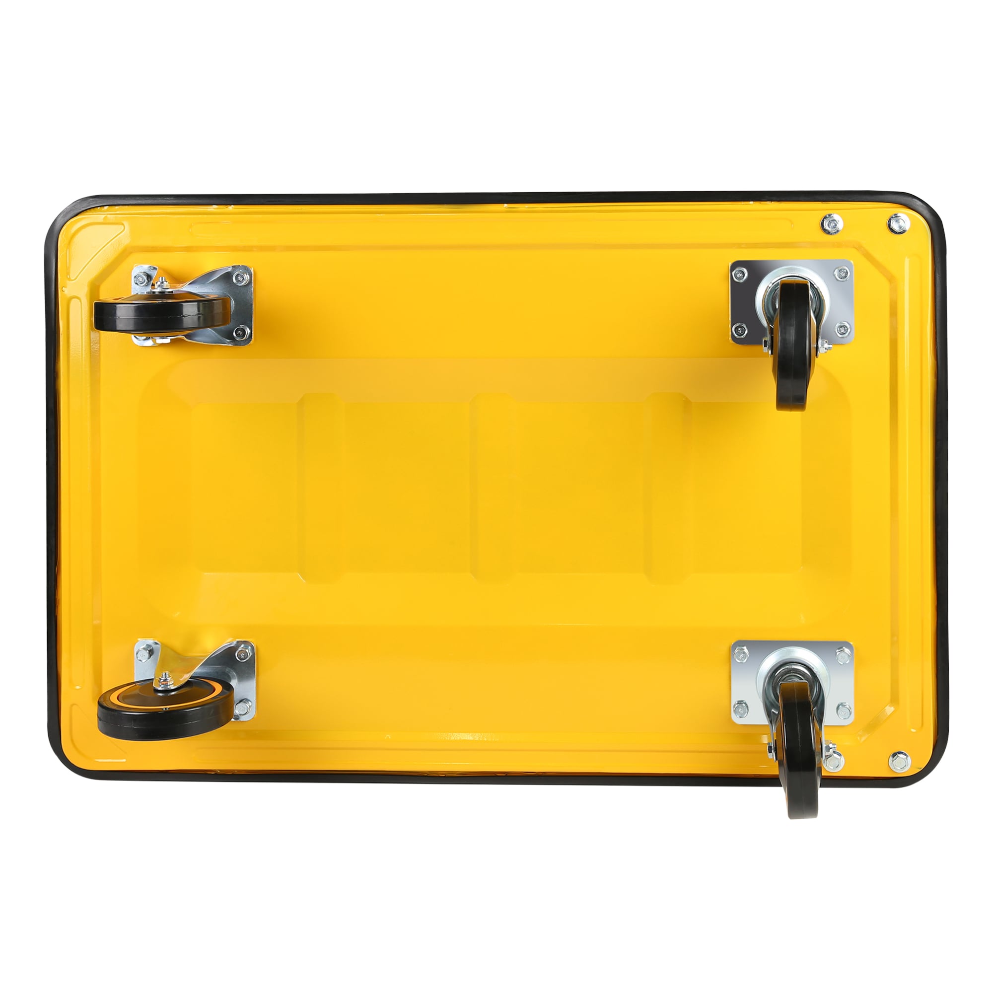 Carretilla de plataforma amarilla de servicio estándar con capacidad para 660 libras de Kahomvis con 4 ruedas. YS-QPW1-278