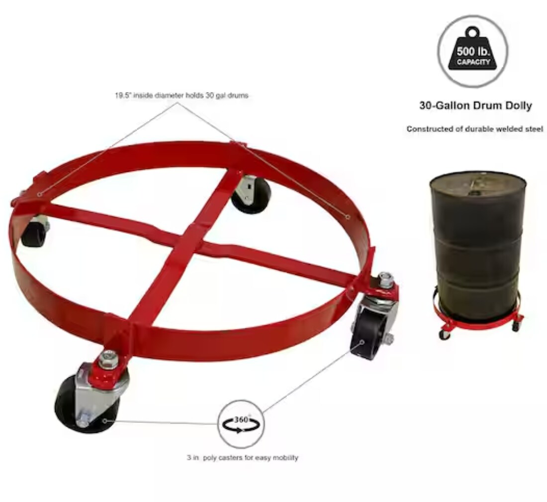 Carretilla de acero roja de 4 ruedas con capacidad de 500 libras de Milwaukee DC40145