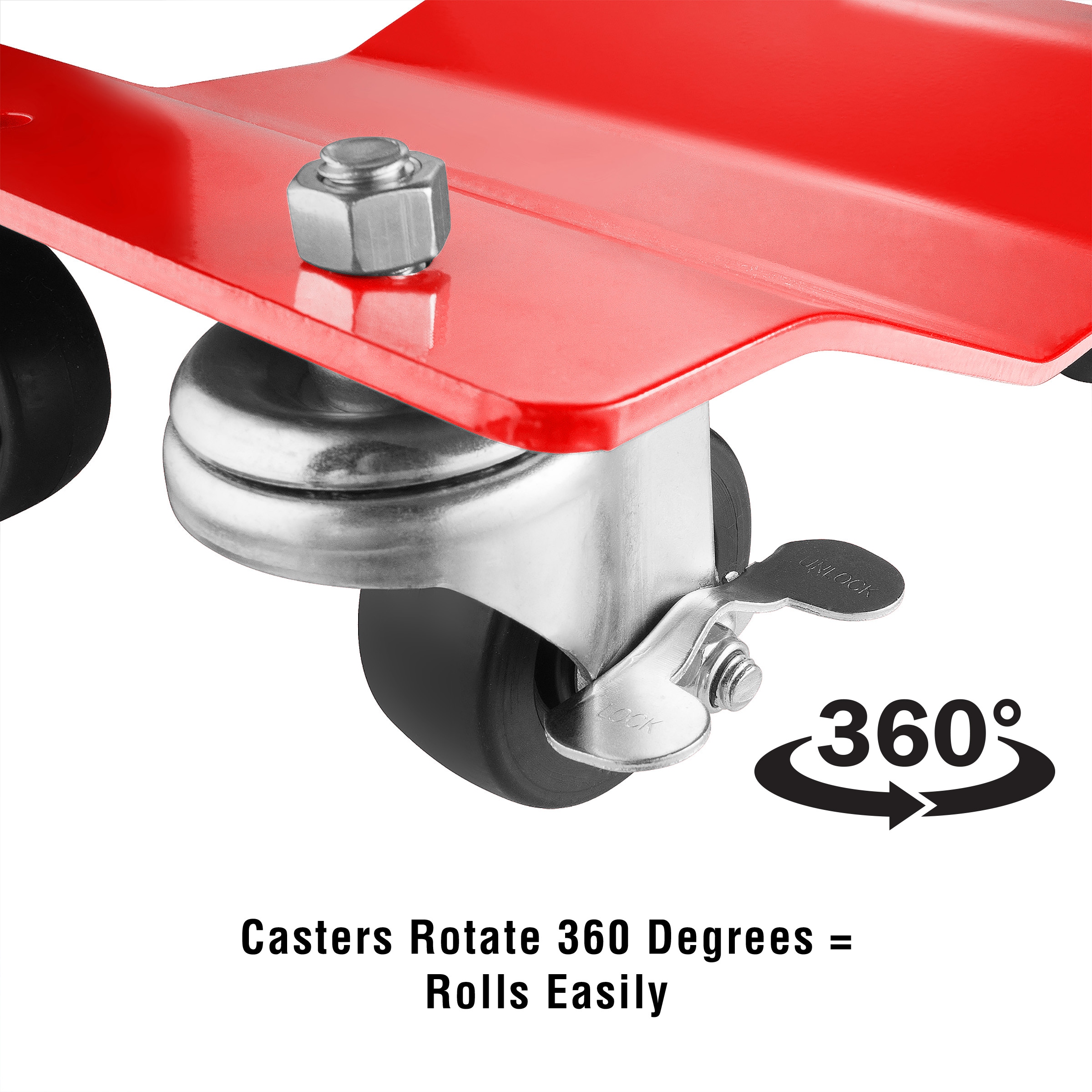 Carretilla de acero roja de 4 ruedas con capacidad de 6000 libras Stalwart 83-DT5497
