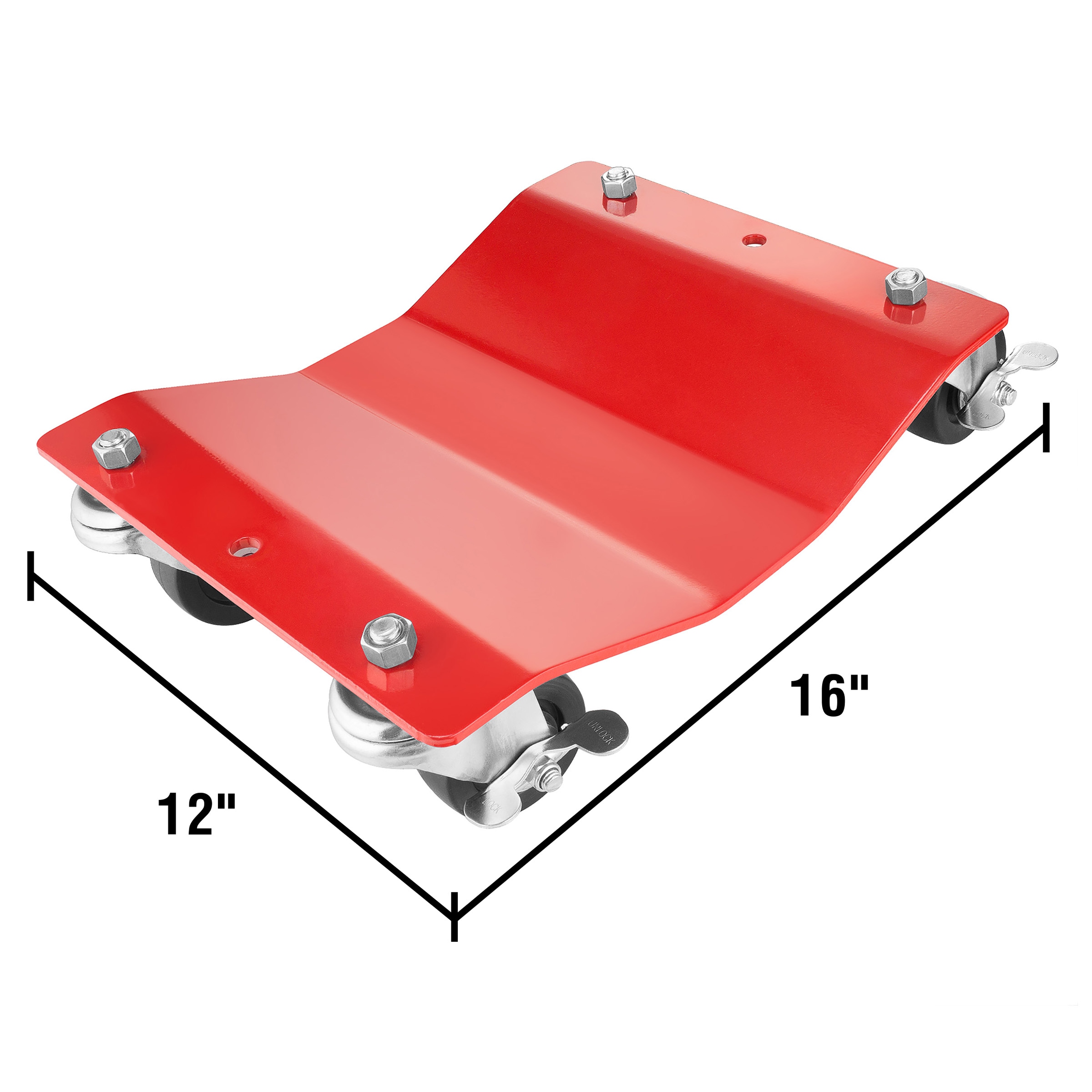 Carretilla de acero roja de 4 ruedas con capacidad de 6000 libras Stalwart 83-DT5497