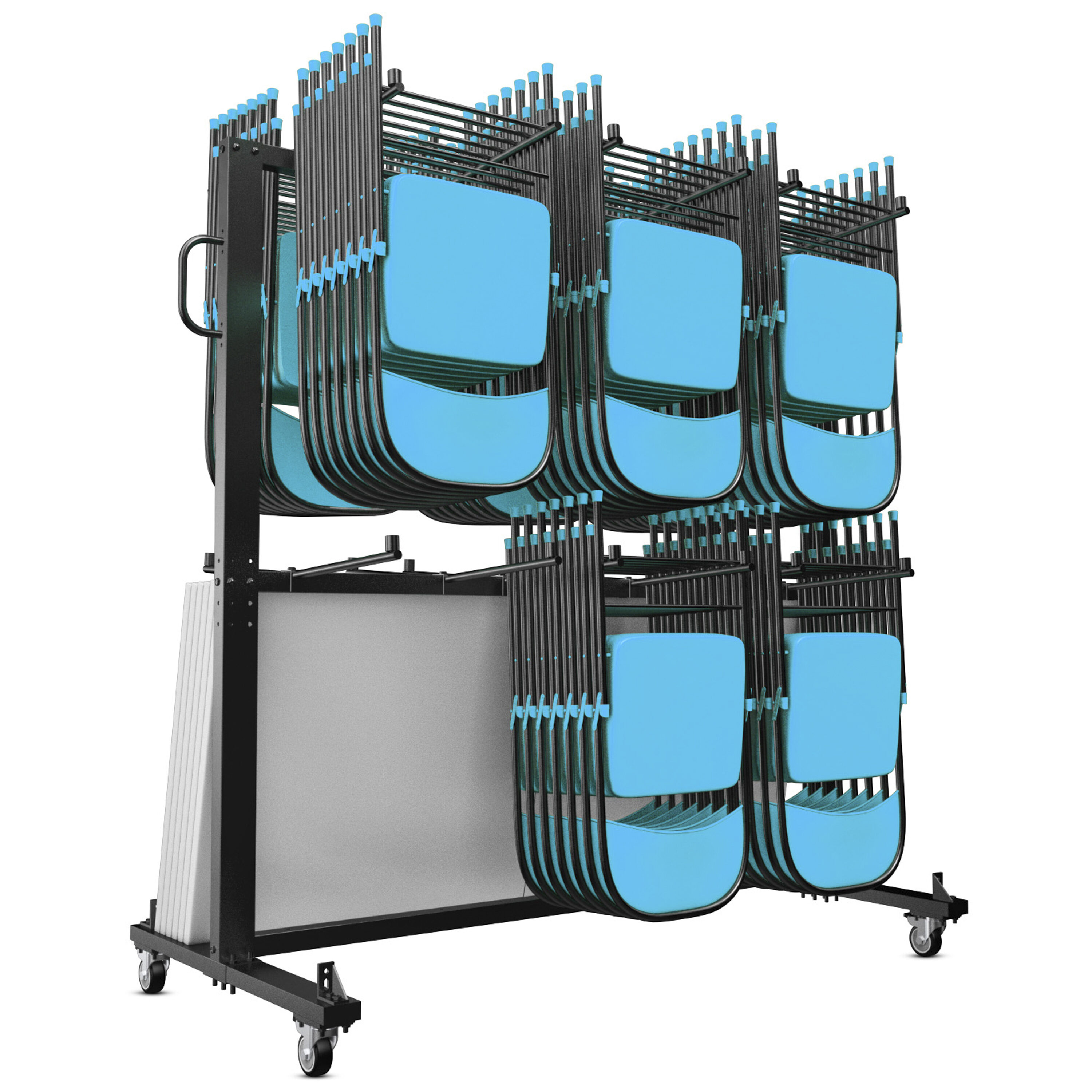 Carrito para muebles de acero negro de 4 ruedas con capacidad de 660 libras de Flash Furniture